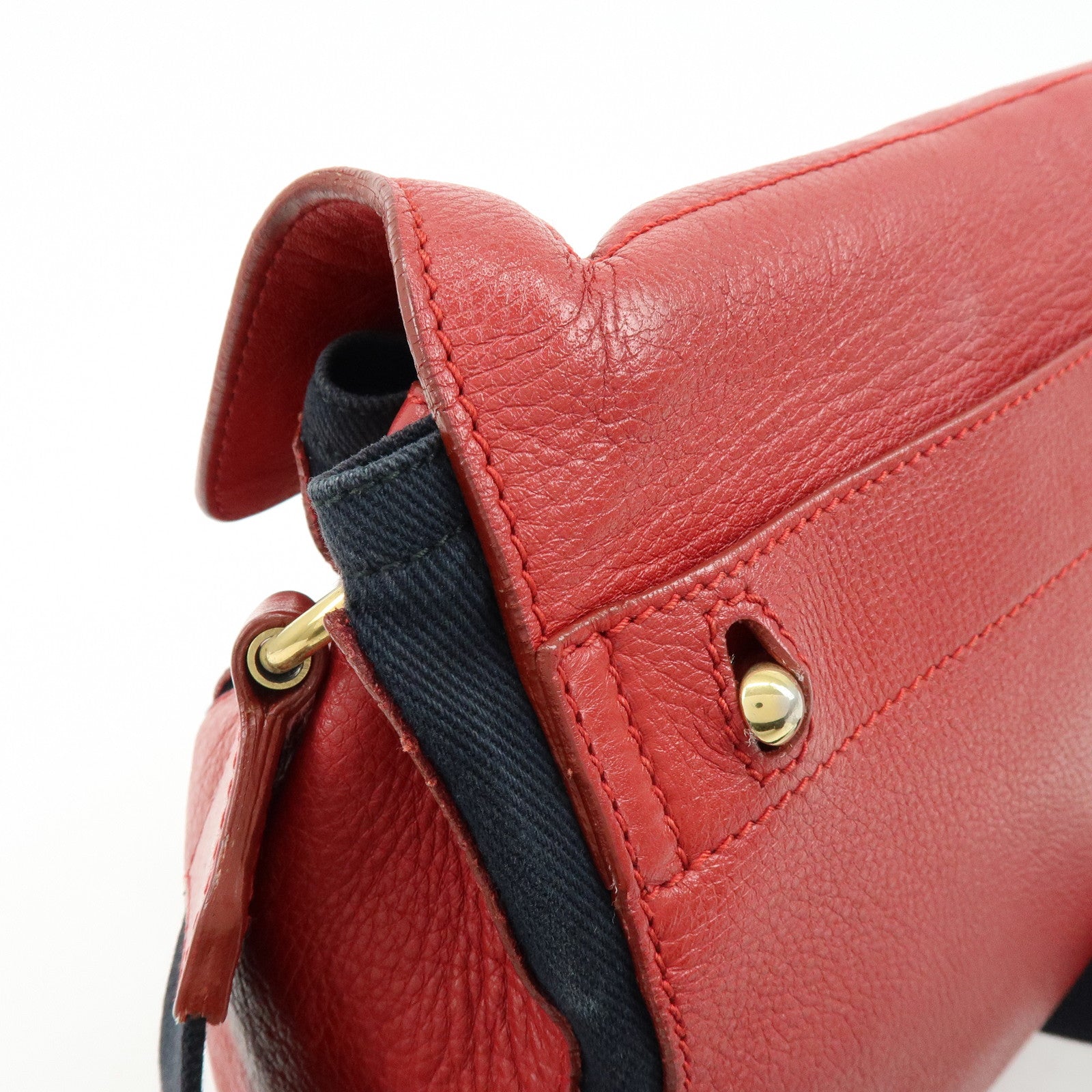 SAINT LAURENT PARIS Muse Two Leather Shoulder Bag Red 265707