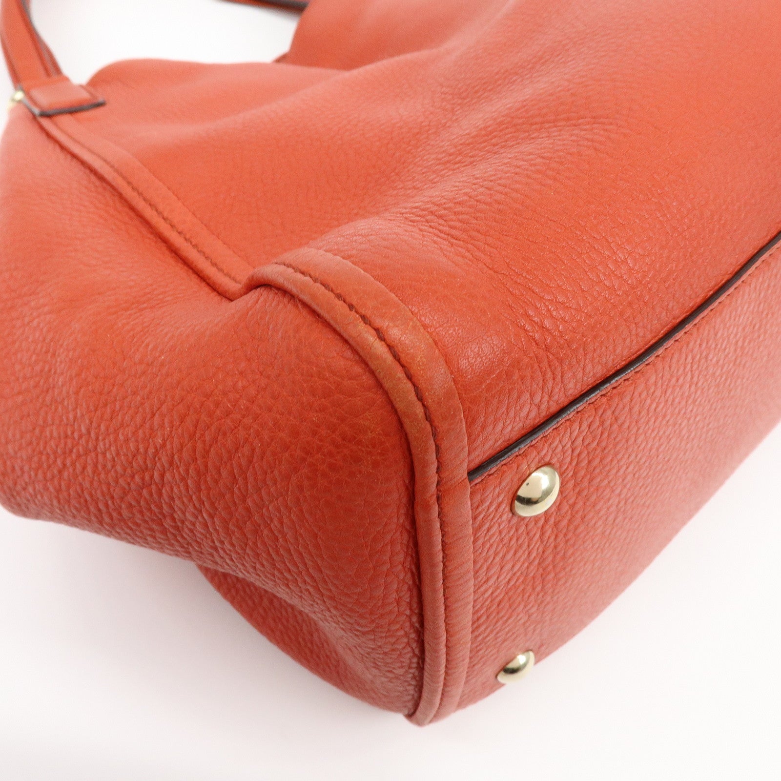 GUCCI SOHO Interlocking G Leather Tote Bag Hand Bag Orange 282309