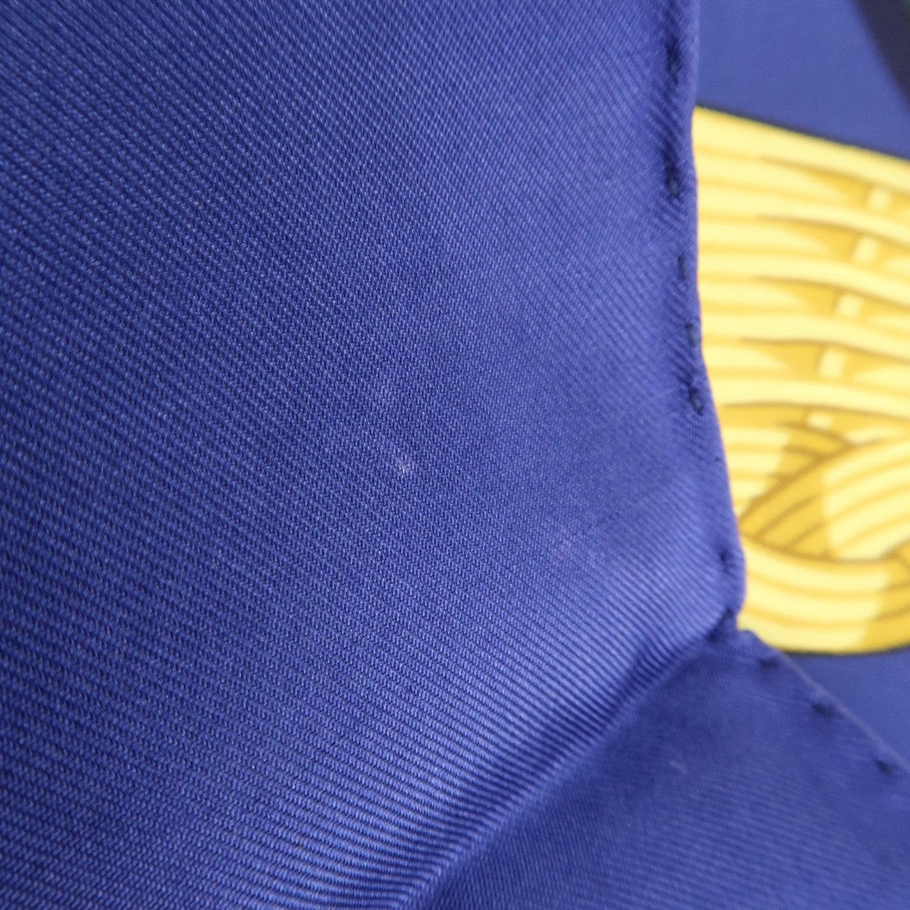 HERMES Carre 90 Silk 100% Scarf Couvee d Hermes Navy Multicolor Used