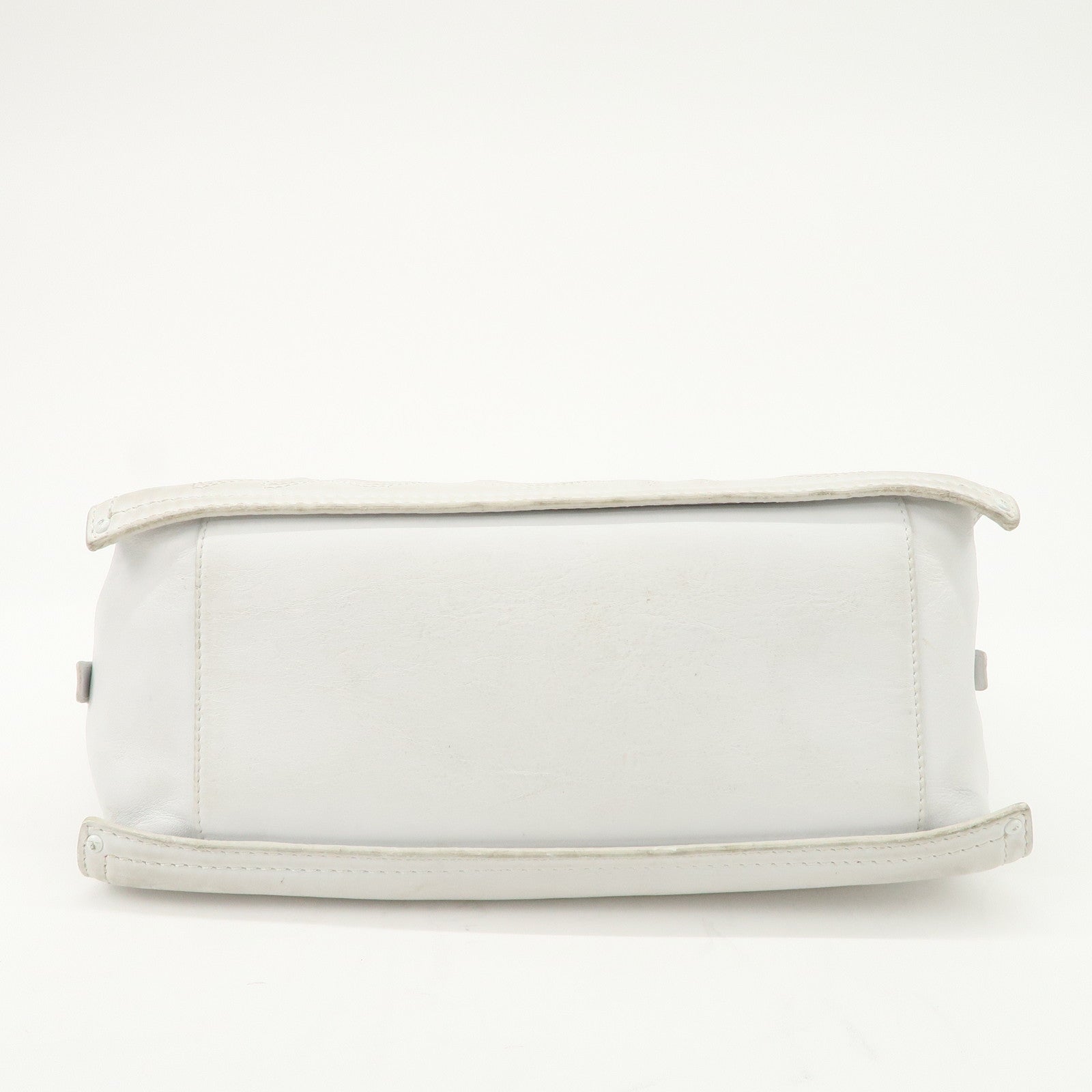 LOEWE Anagram Logo Leather Shopper Tote Bag Shoulder Bag White