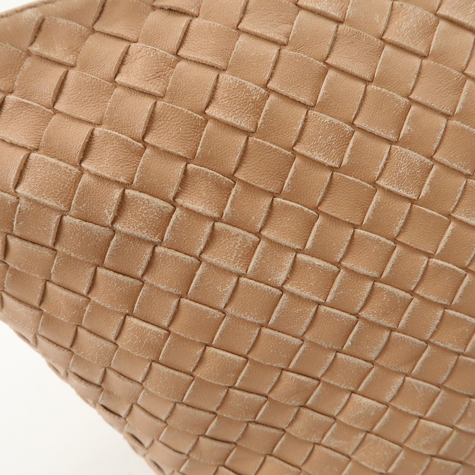 BOTTEGA VENETA Intrecciato Leather Shoulder Bag Hand Bag Pink Used