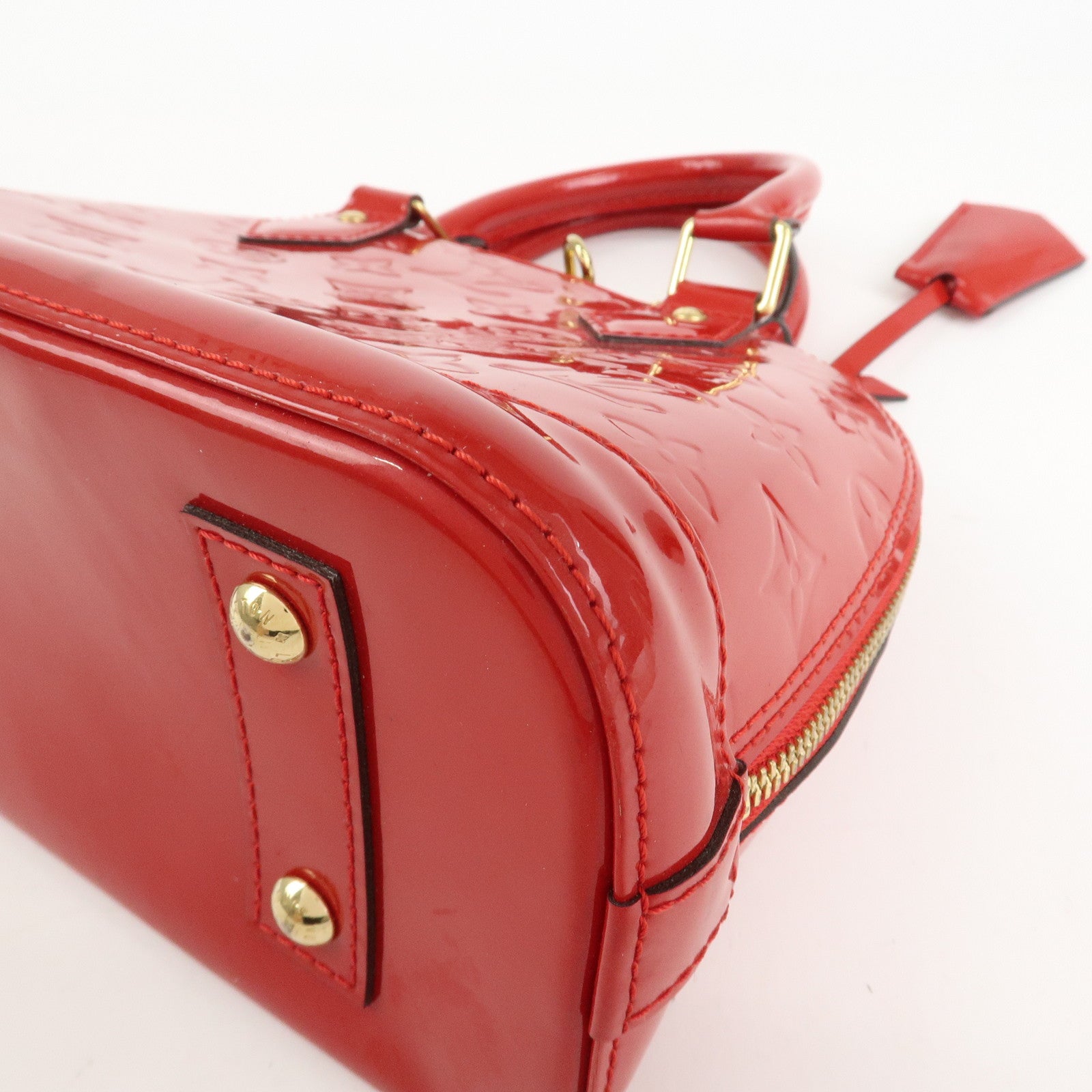 Louis Vuitton Monogram Vernis Alma BB 2Way Hand Bag Cerise M90174 Used