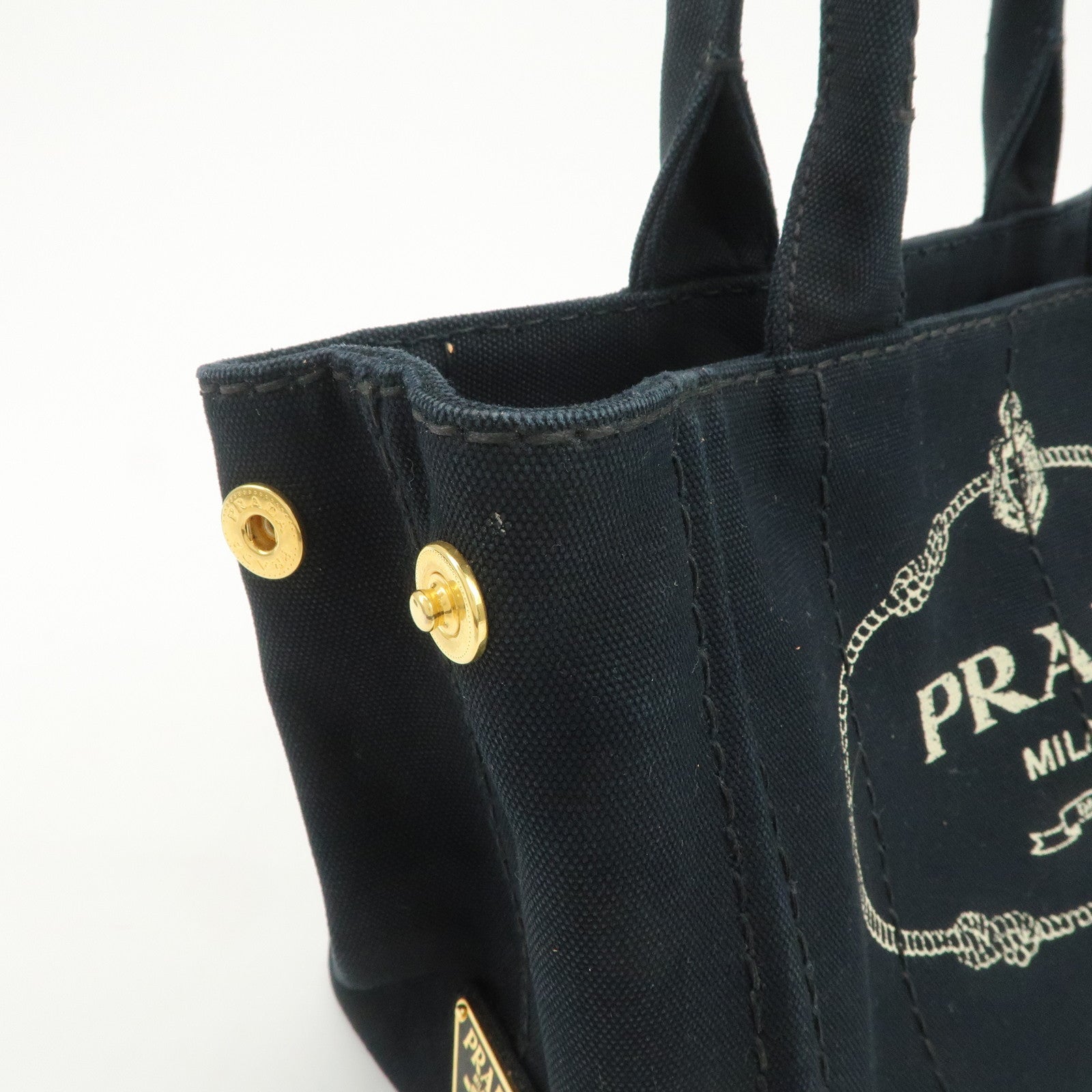 PRADA Logo Canapa Mini Canvas 2Way Bag Hand Bag Shoulder Bag 1BG439
