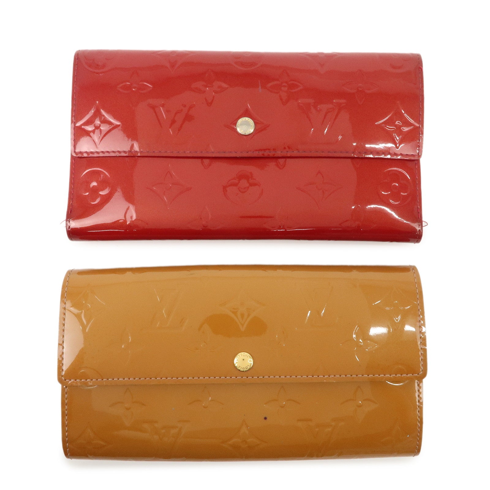 Louis Vuitton Monogram Vernis Set of Long Wallet M91767 M91984 Used