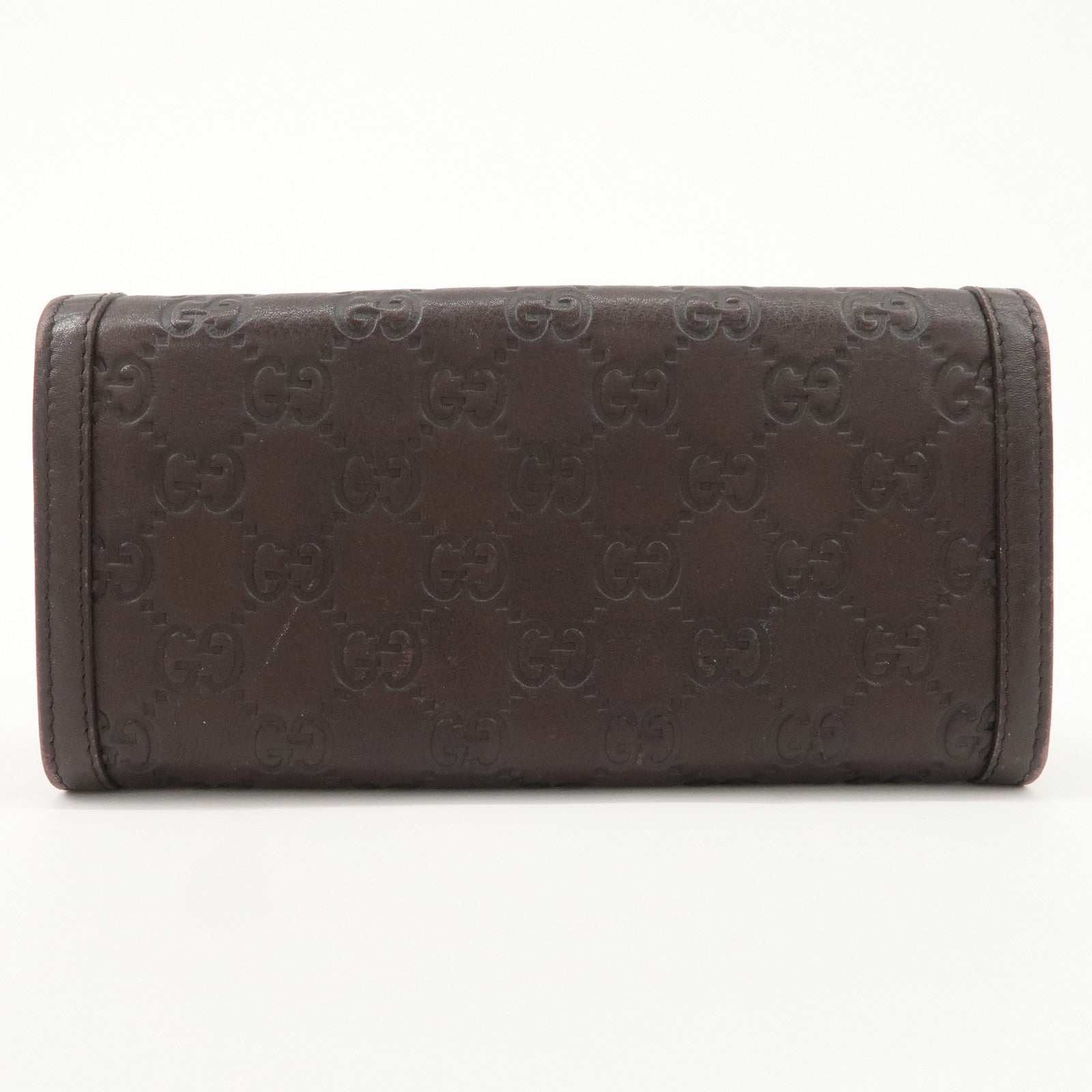 GUCCI Guccissima Interlocking GG Leather Bi-fold Wallet 282431 Used