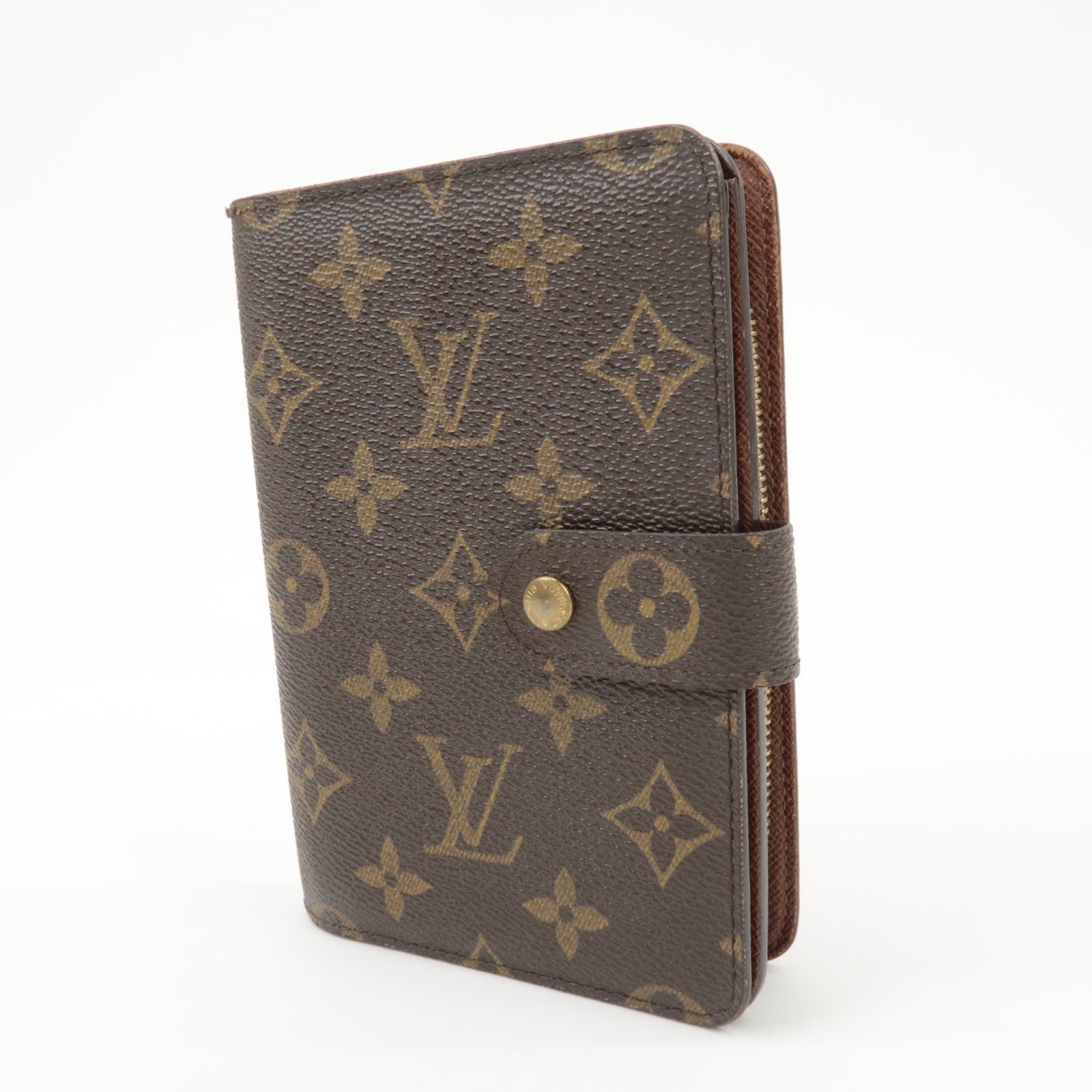 Louis Vuitton Monogram Porte Papier Zip Bi-fold Wallet Brown M61207 Used