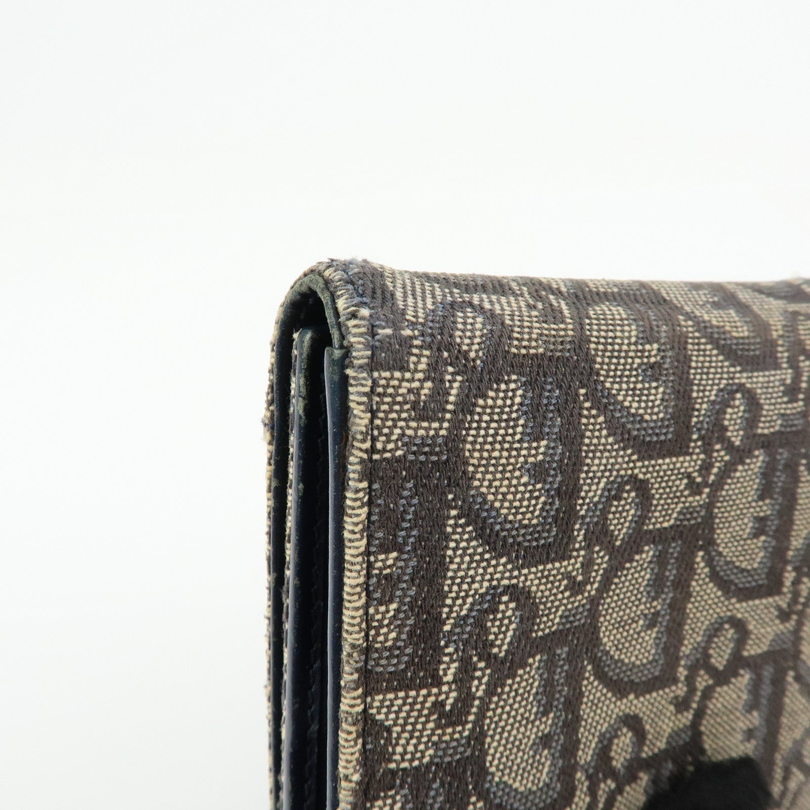 Christian Dior Trotter Lot of 2 Jacquard Canvas Leather Wallet Charm