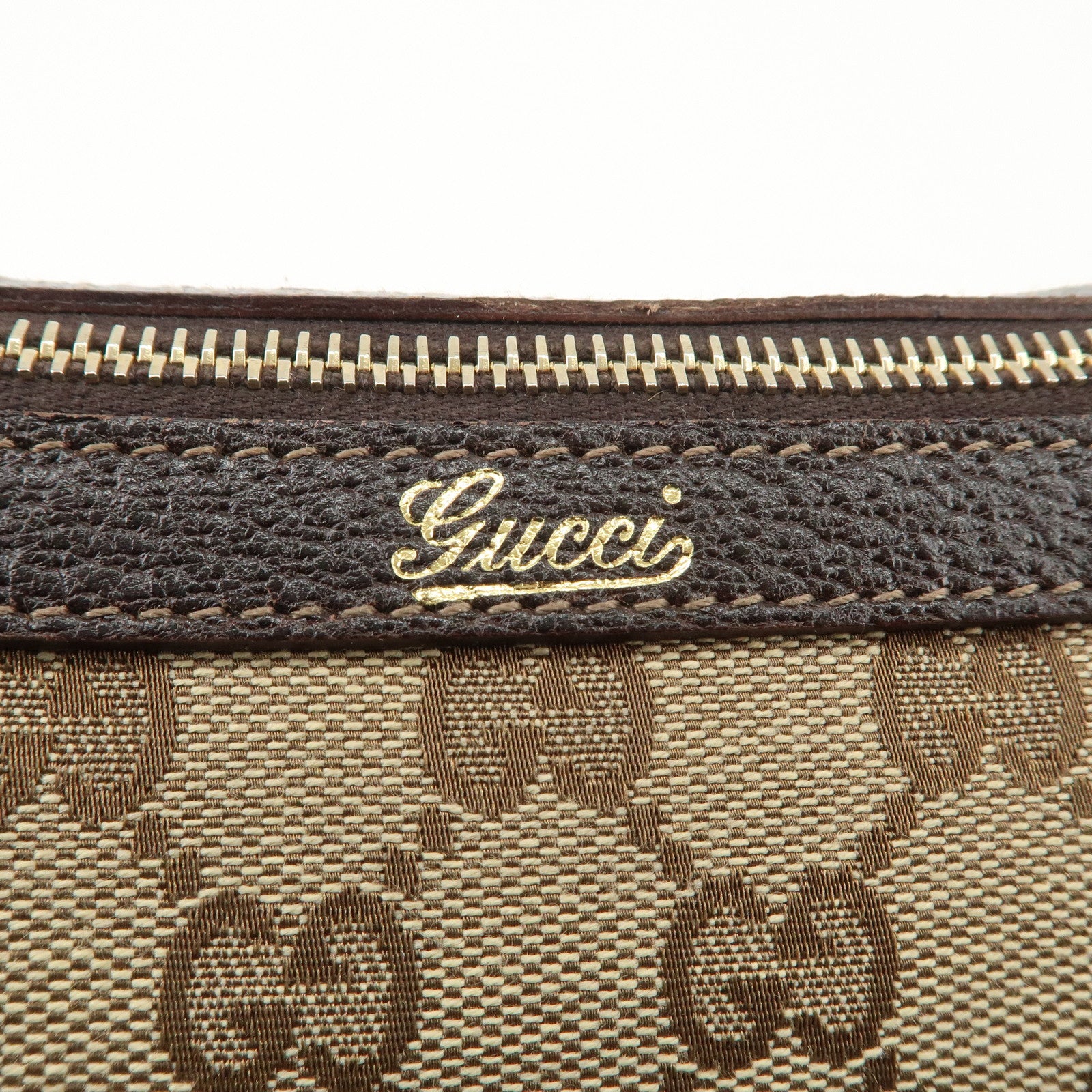 GUCCI Abbey GG Canvas Leather Mini Boston Bag Beige Brown 130942 Used