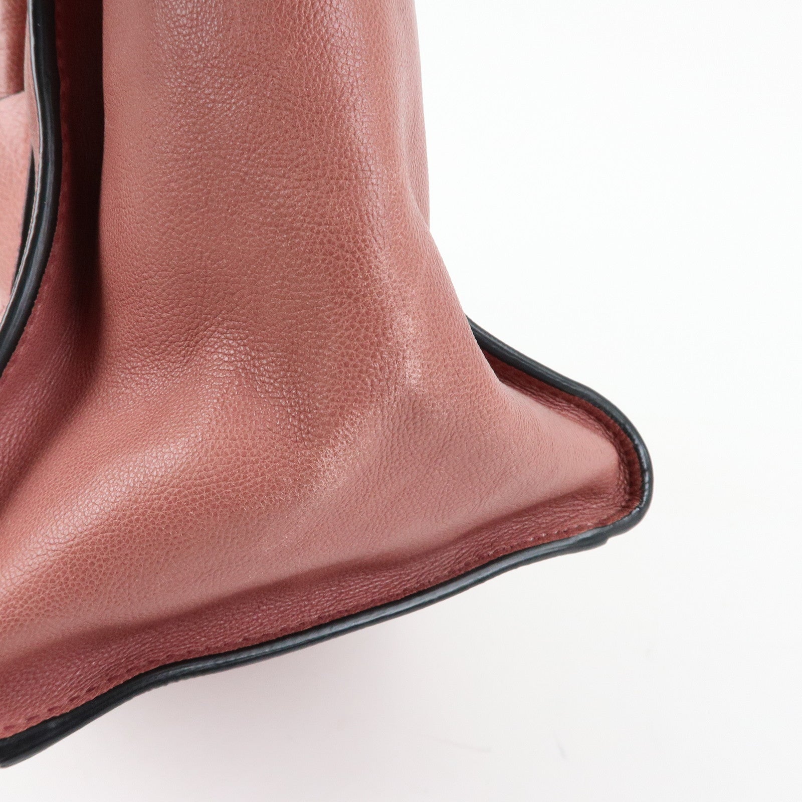 PRADA Triangle Logo Leather 2Way Bag Hand Bag Shoulder Bag Pink