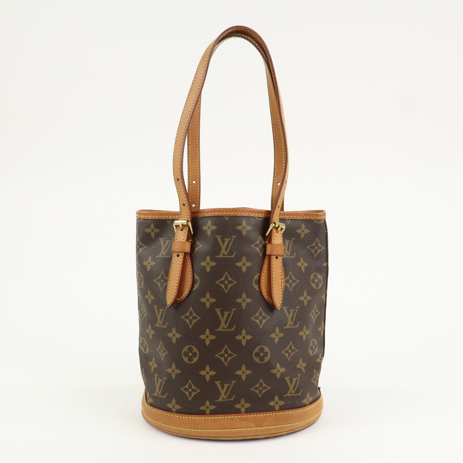 Louis Vuitton Monogram Canvas Bucket PM Hand Bag Brown M42238