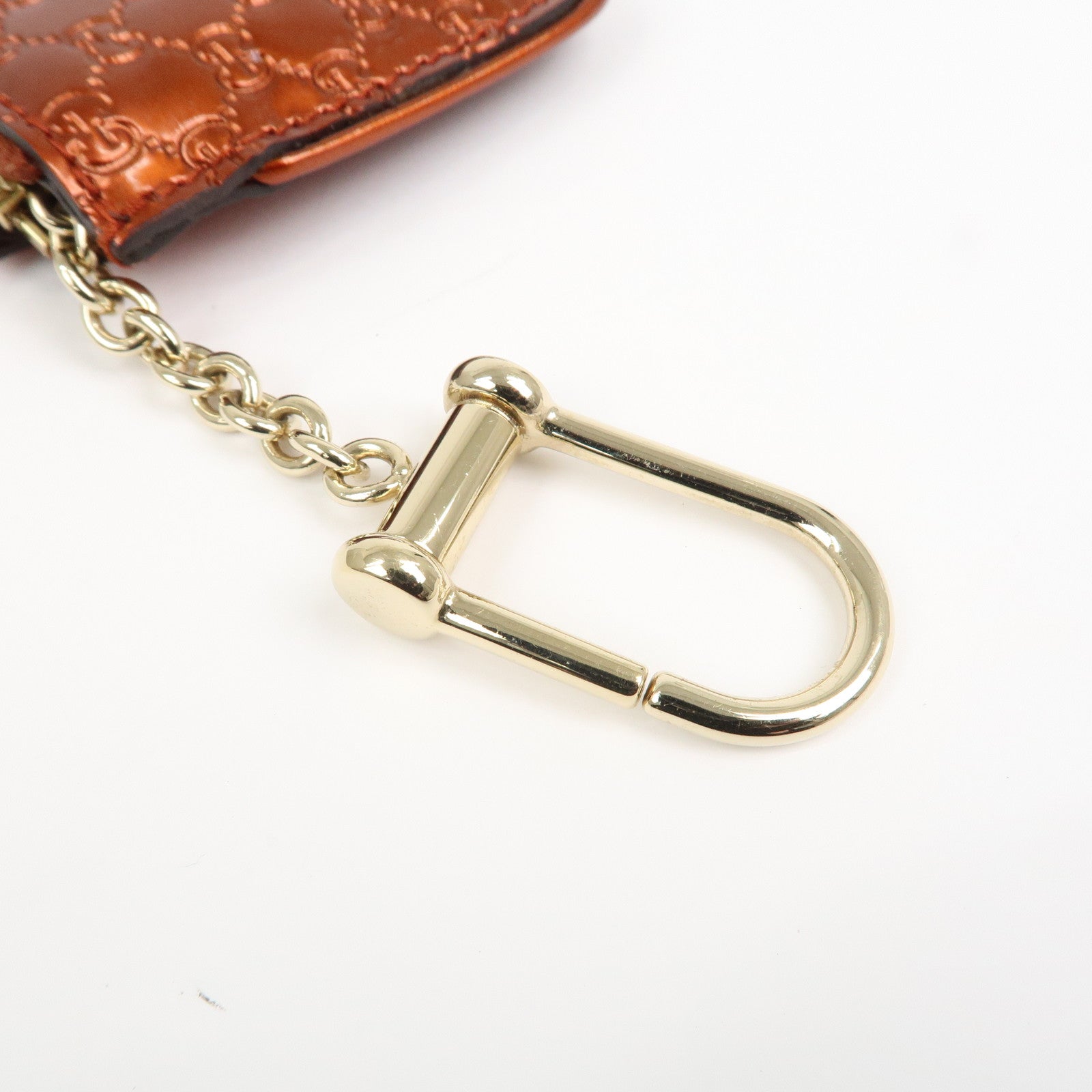 GUCCI Guccissima Leather Coin Case Key Hook Brown 233183