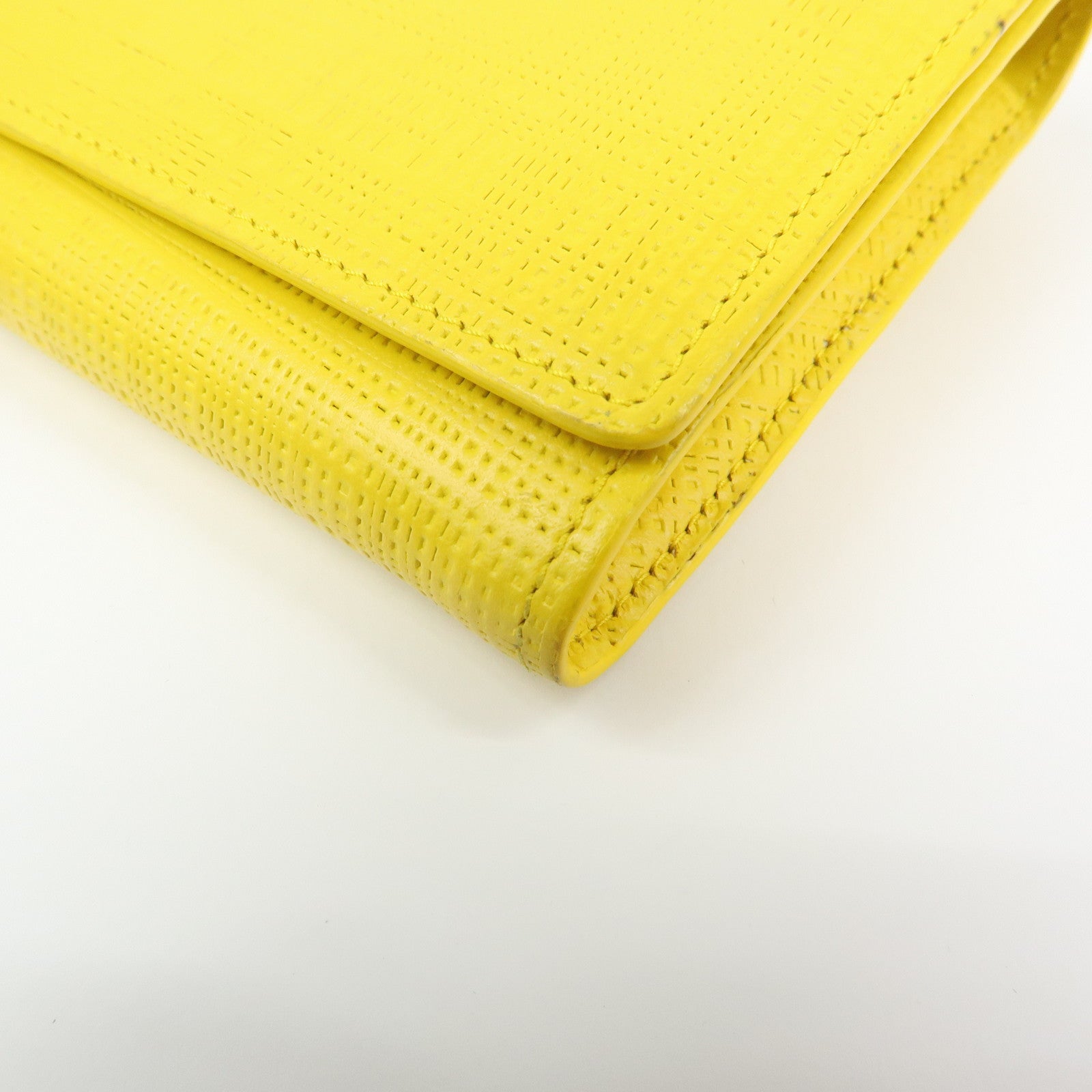 LOEWE Anagram Calf Bi-fold Leather Long Wallet Yellow