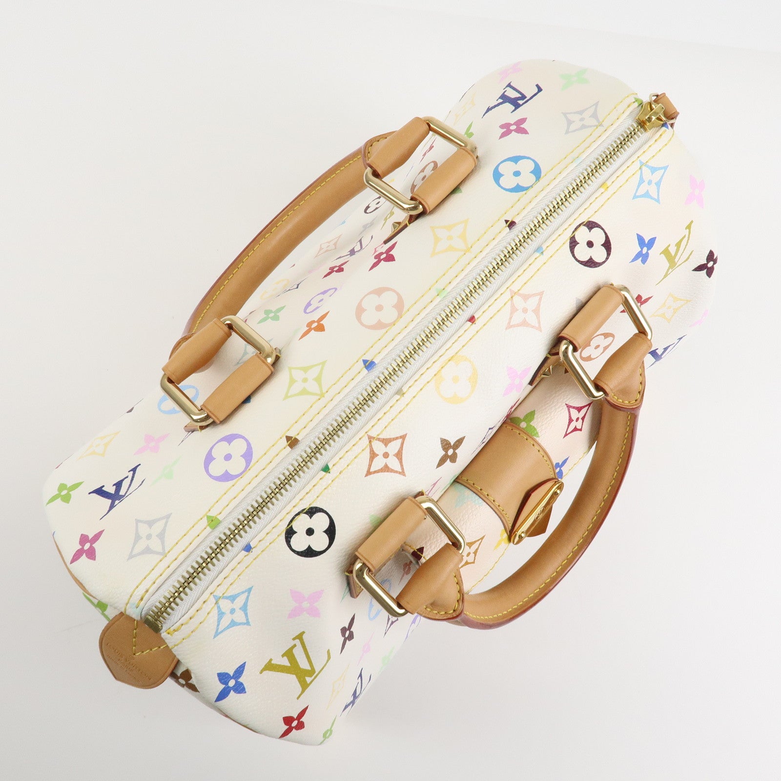Louis Vuitton Monogram Multicolor Speedy 30 Hand Bag Blanc M92643 Used