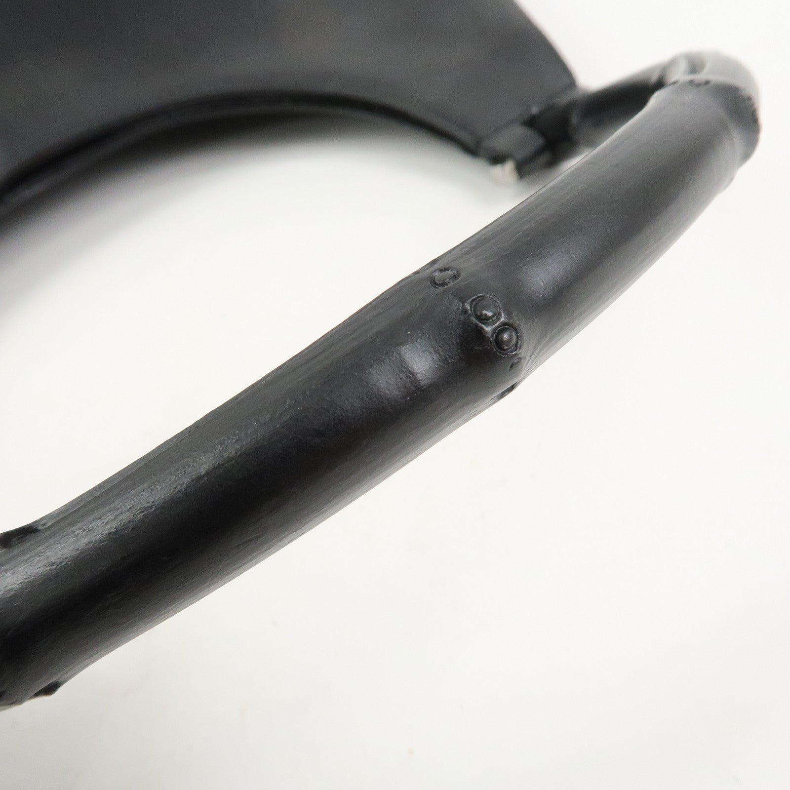 GUCCI Bamboo Leather Shoulder Bag Hand Bag Black 001.3760