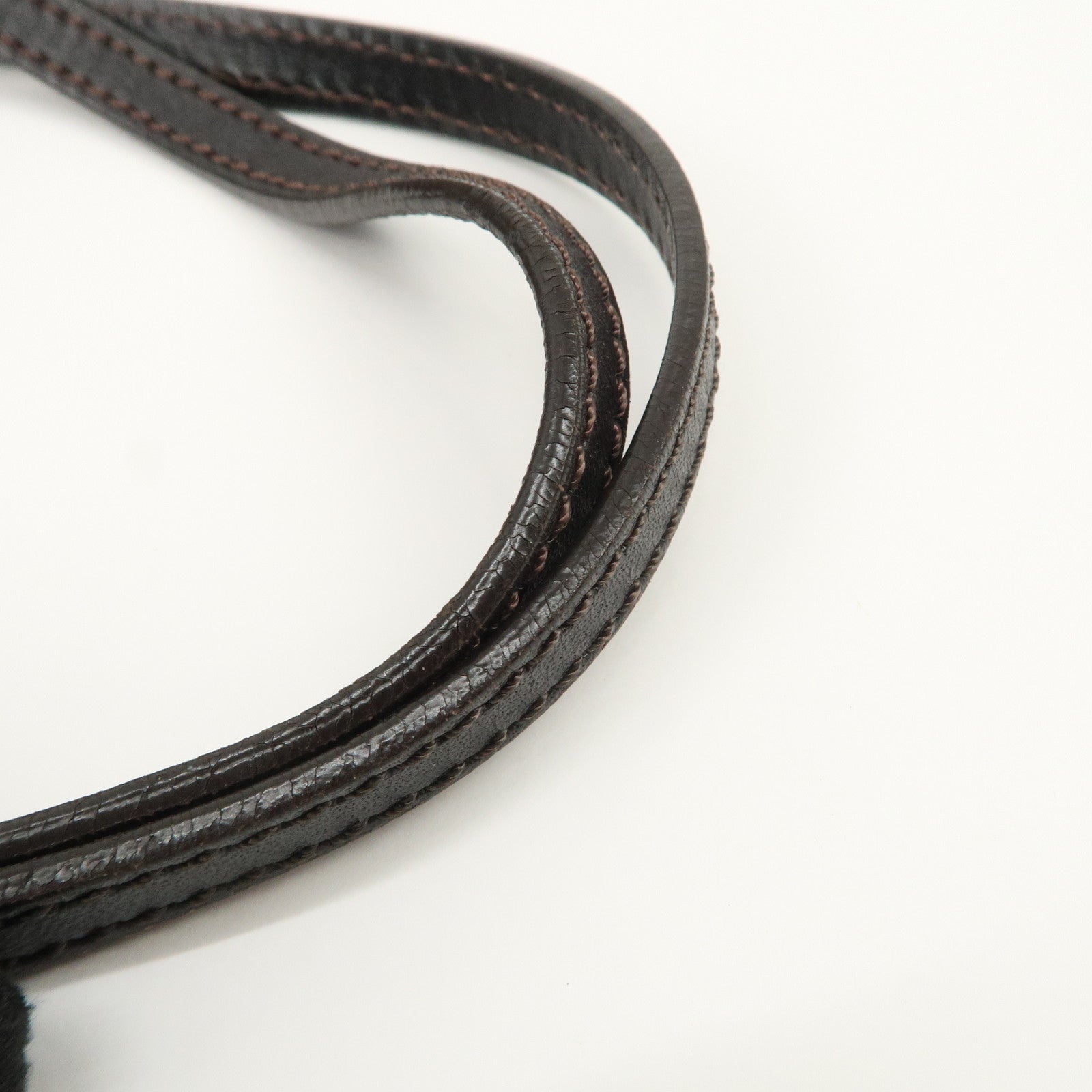 FENDI Zucchino Canvas Leather Tote Bag Beige Brown 8BH104