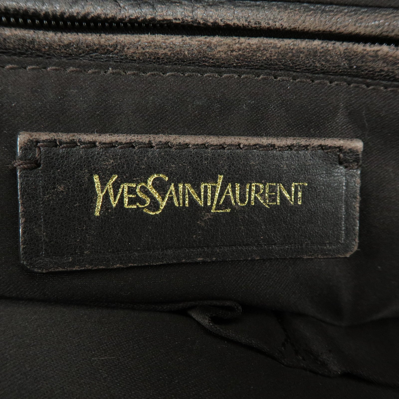 SAINT LAURENT PARIS Muse Y Line Calf Leather Hand Boston Bag Brown