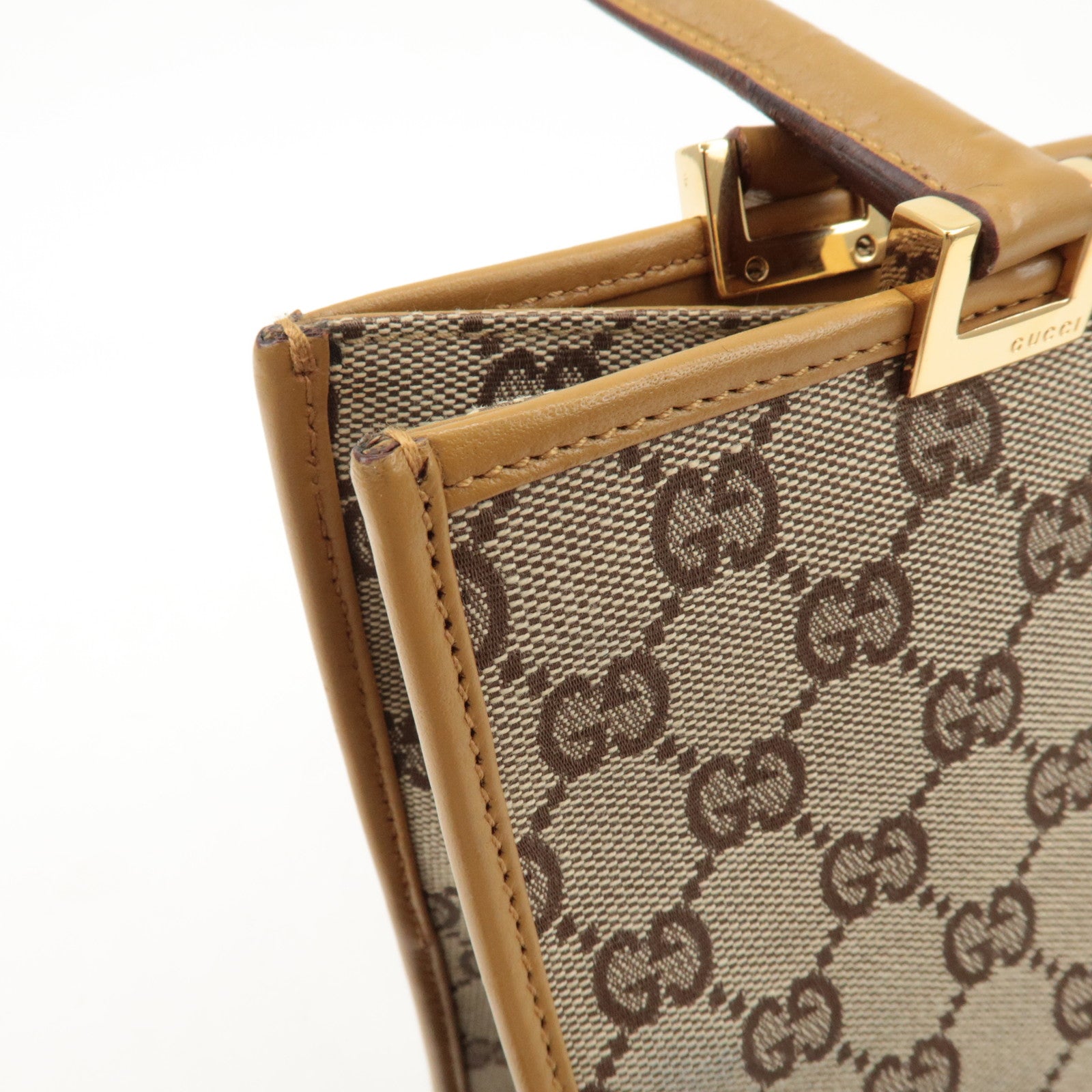 GUCCI Jackie Leather Shoulder Bag Tote Bag Beige 002.1073 Used