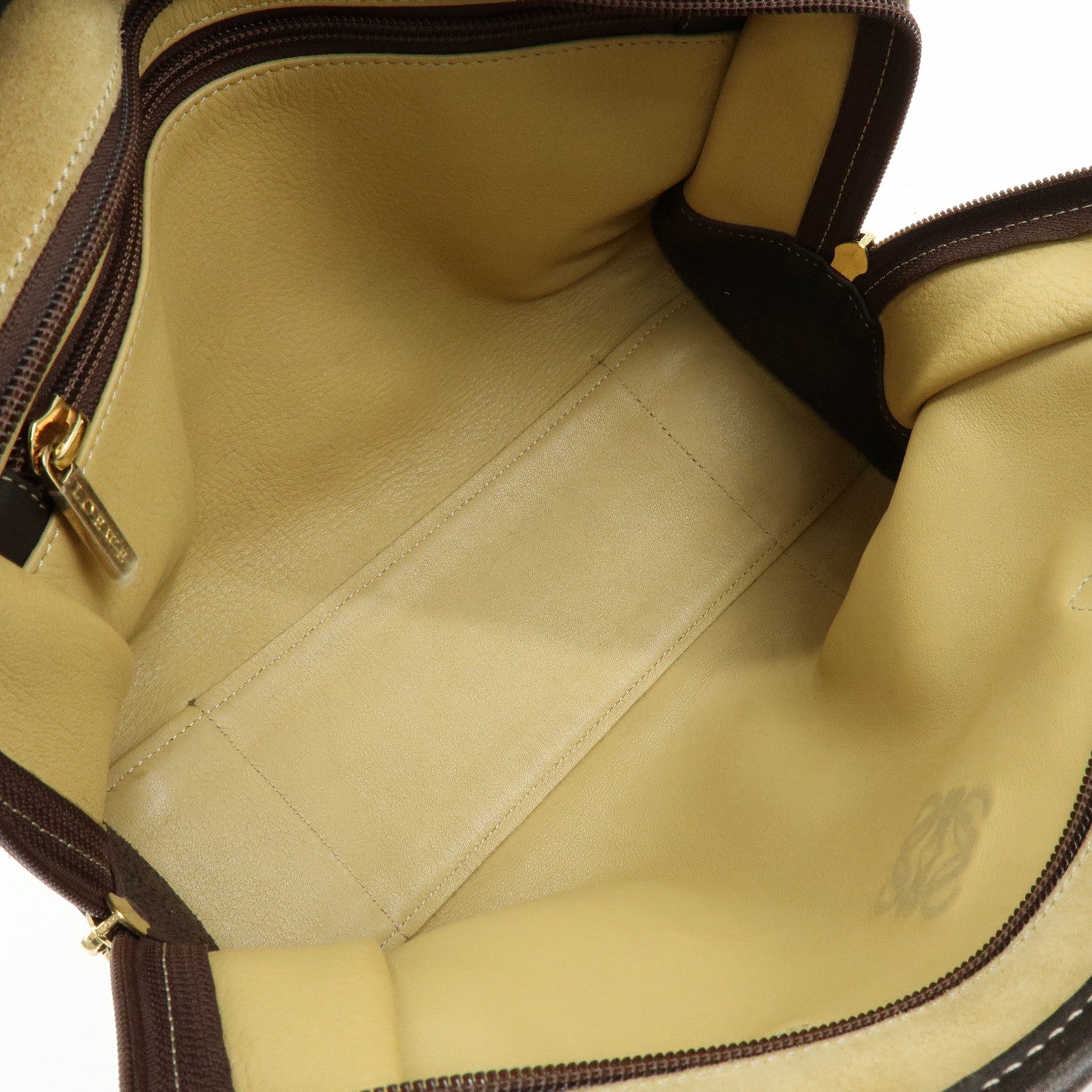 LOEWE Anagram Suede Leather Amazona 28 Hand Bag Brown