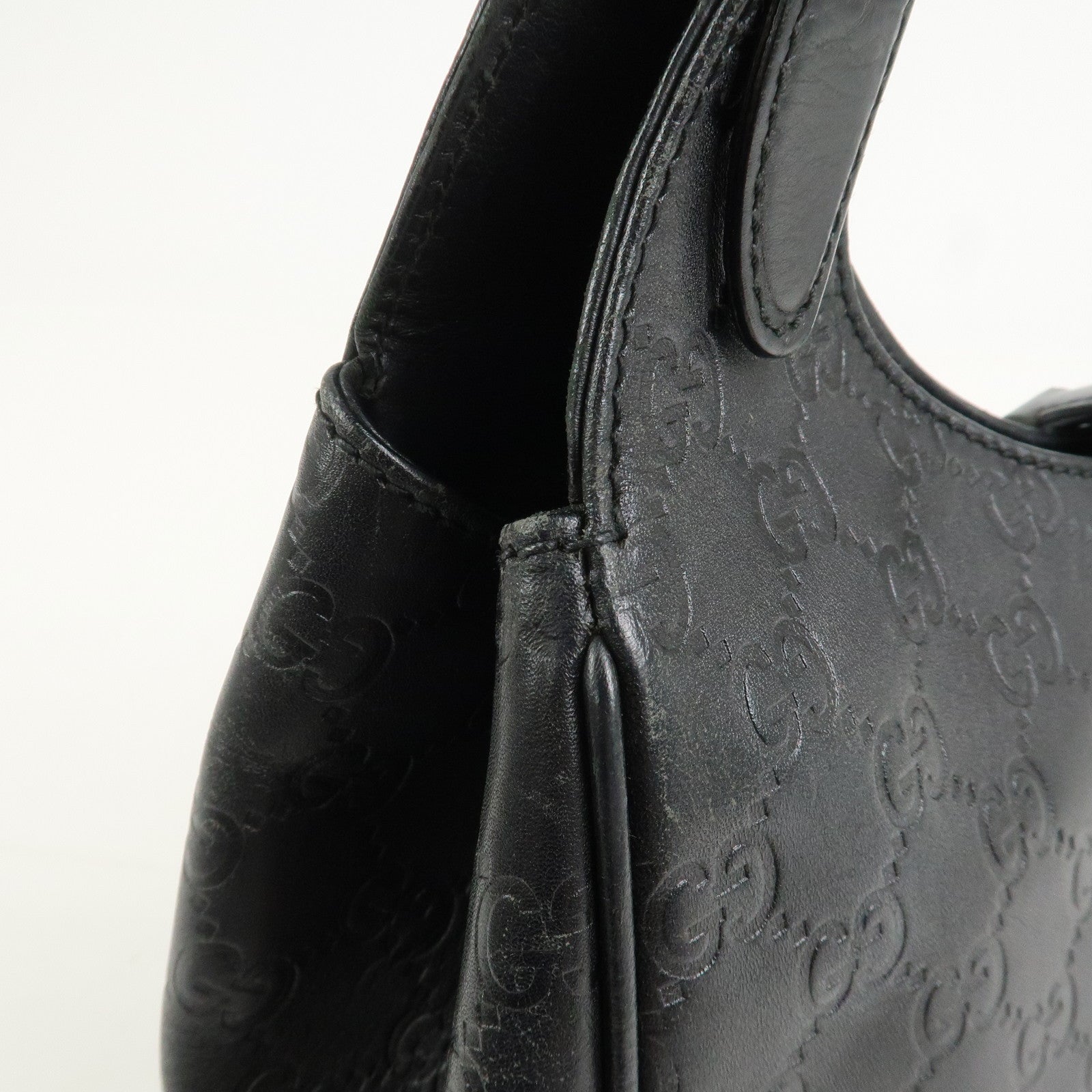 GUCCI New Jackie Guccissima Shoulder Bag Hand Bag Black 145819