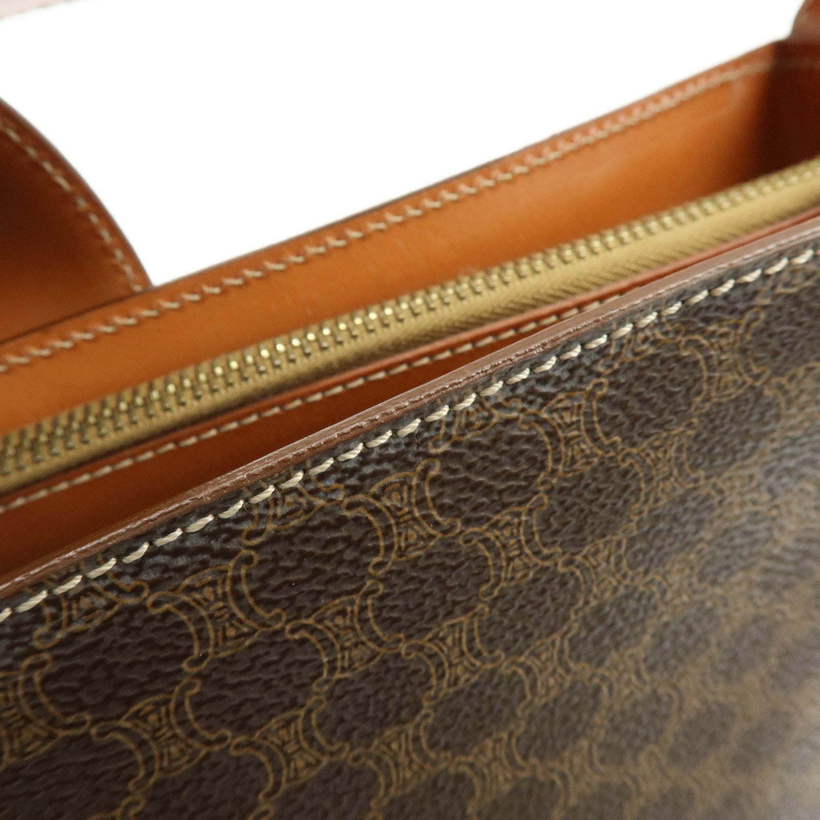 CELINE Macadam PVC Leather Shoulder Bag Brown