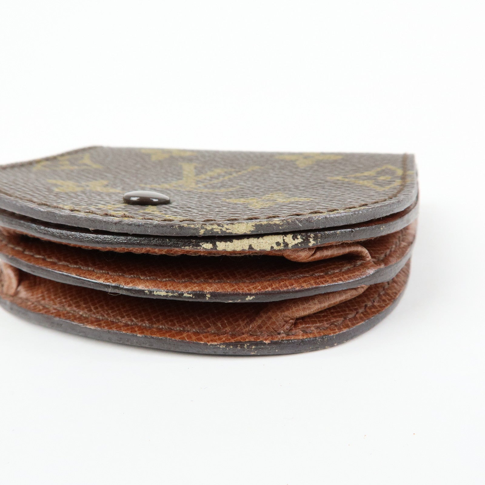 Louis Vuitton Monogram Porte Monnaie Gousset Coin Case Brown M61970