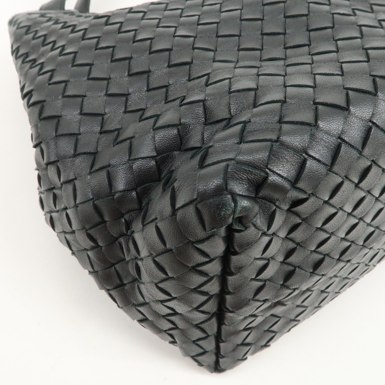 BOTTEGA VENETA Intrecciato Leather Tote Bag Hand Bag Black