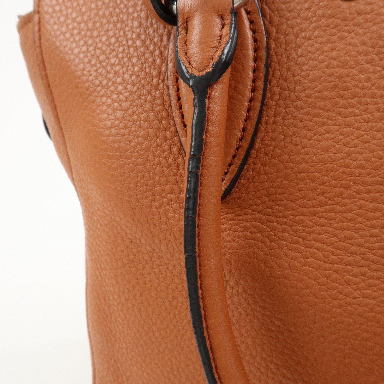 PRADA Logo Leather 2Way Bag Hand Bag Shoulder Bag Brown 1BA205