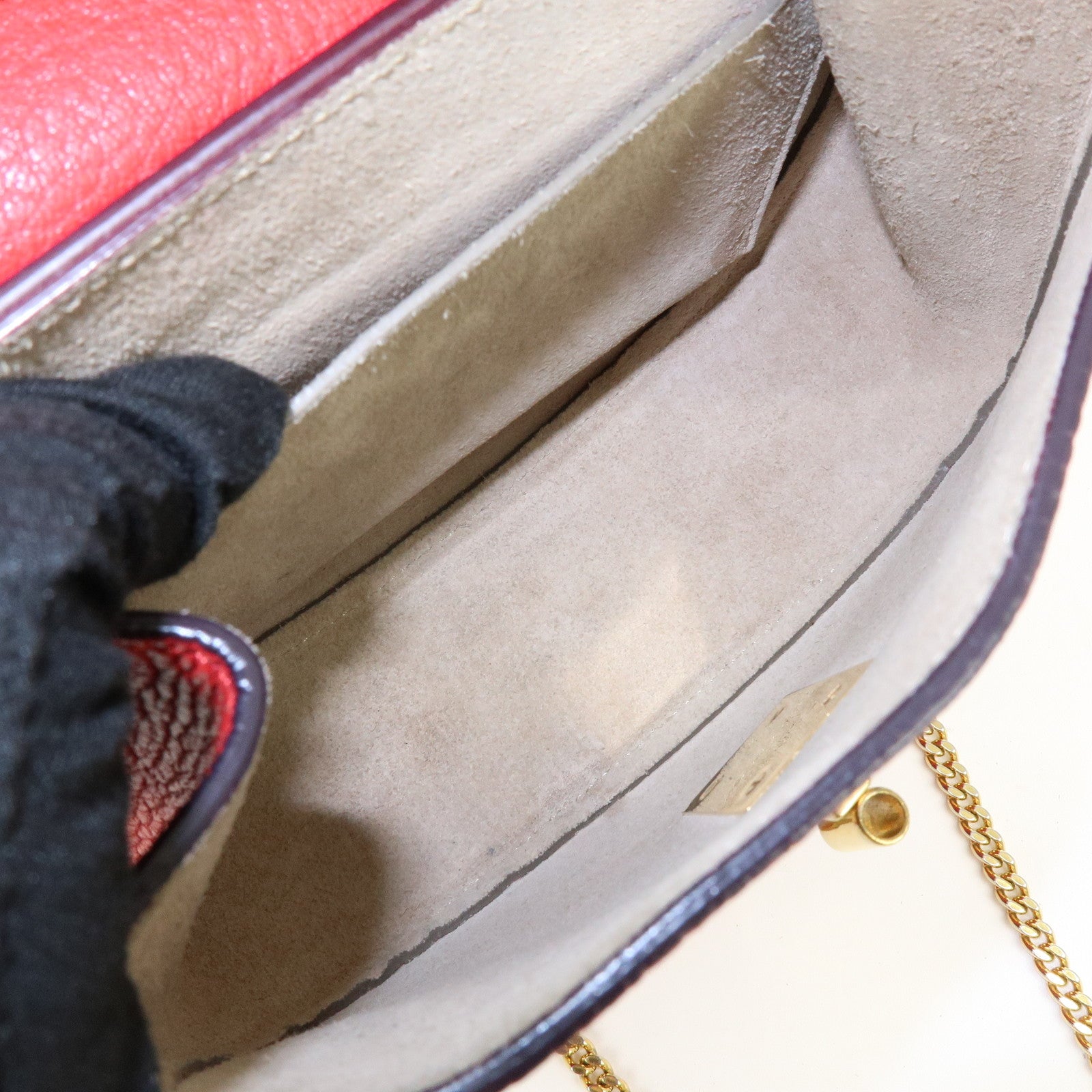 Chloe Drew Leather Chain Shoulder Bag Crossbody Bag Red