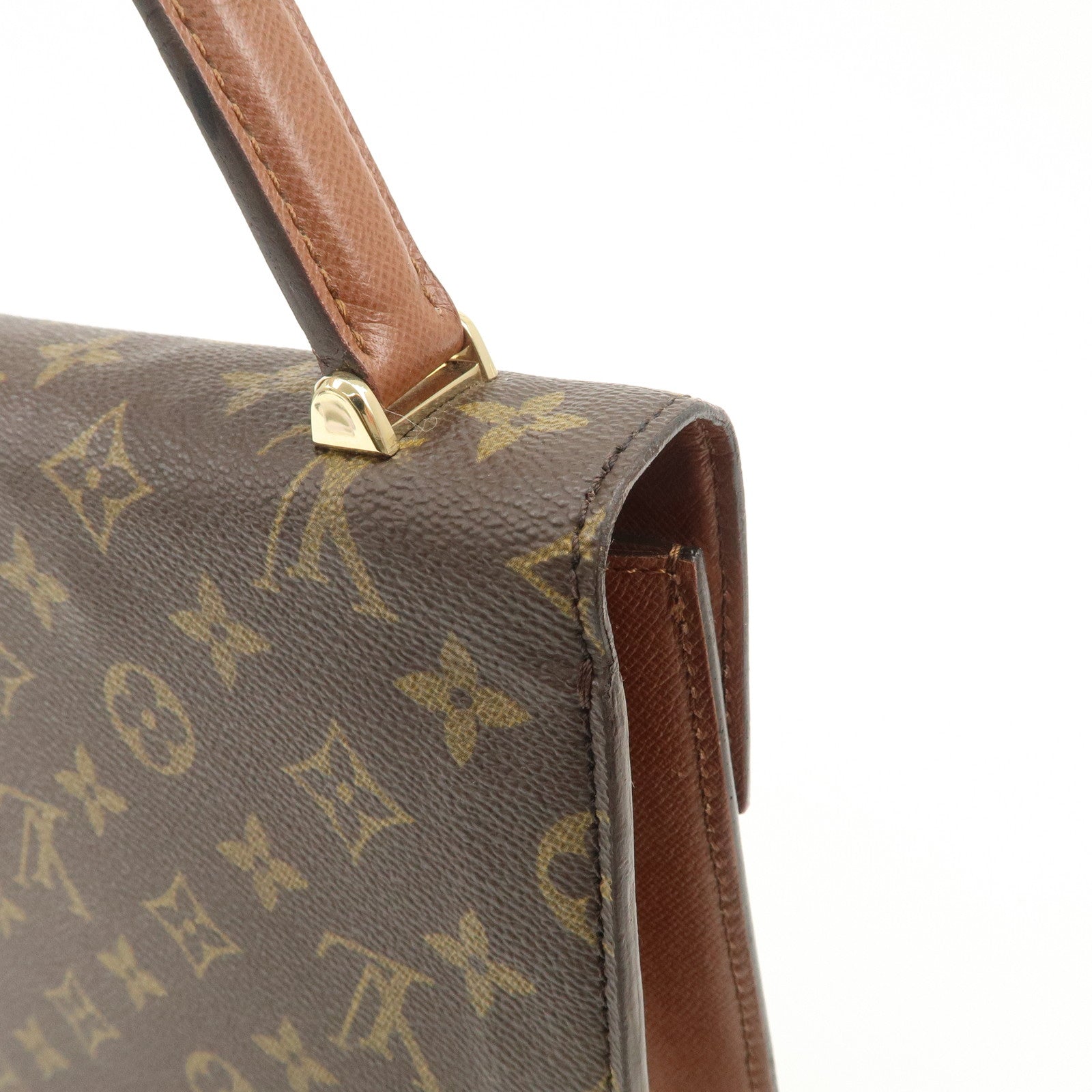 Louis Vuitton Monogram Malesherbes Hand Bag Brown M51379 Used
