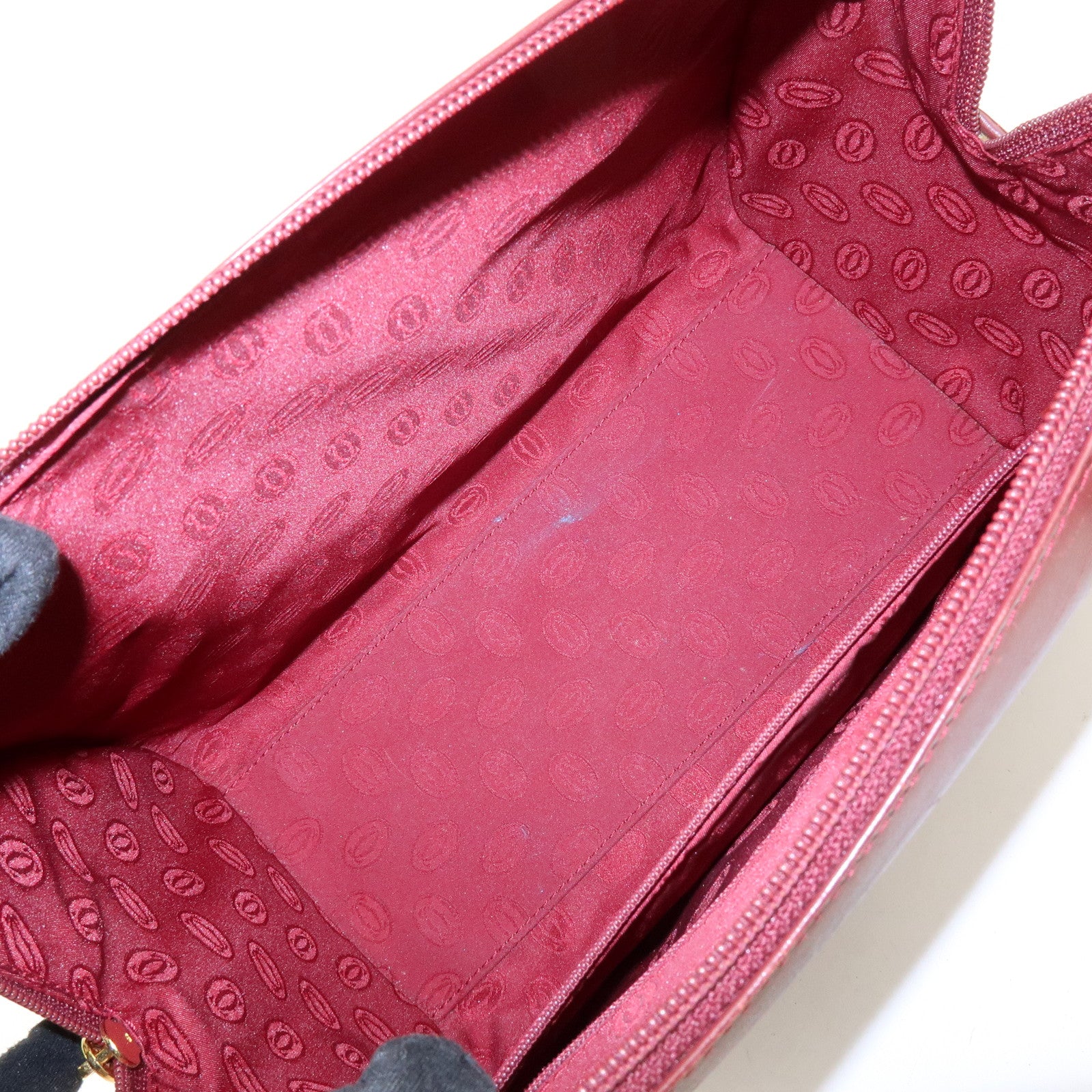 Cartier Must de Cartier Leather Hand Bag Tote Bag Bordeaux