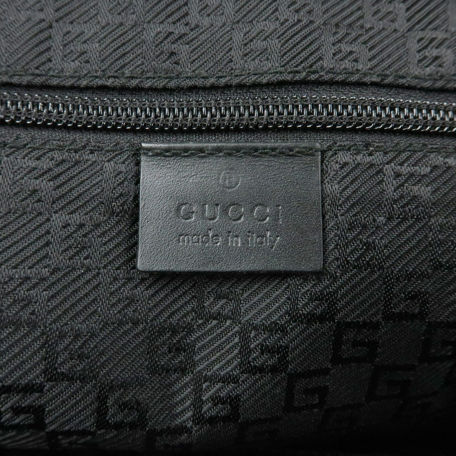 GUCCI Nylon Leather Shoulder Bag Crossbody Bag Black 122373