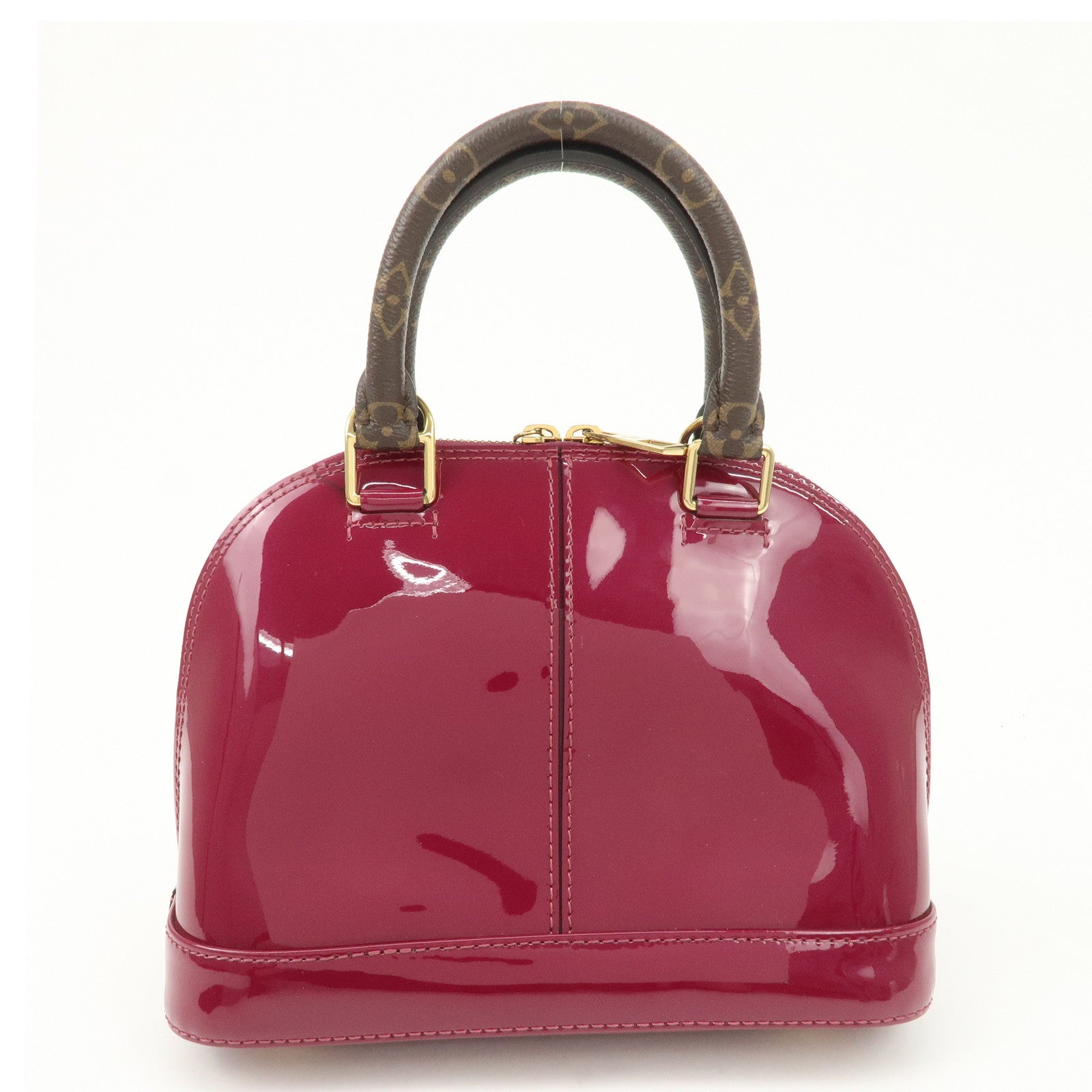 Louis Vuitton Monogram Vernis Alma BB 2Way Hand Bag Magenta M54785 Used
