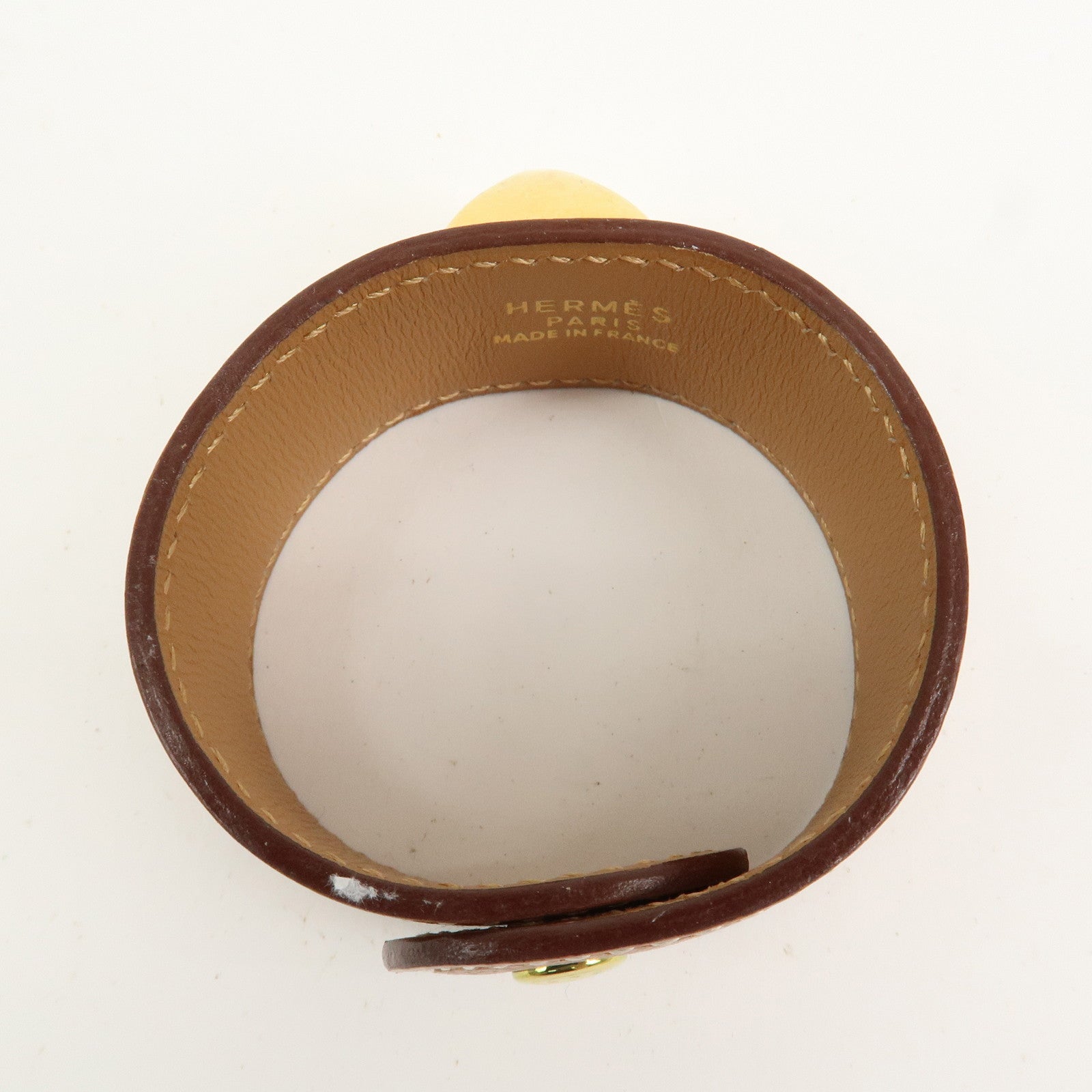 HERMES Medor Leather Bracelet Brown