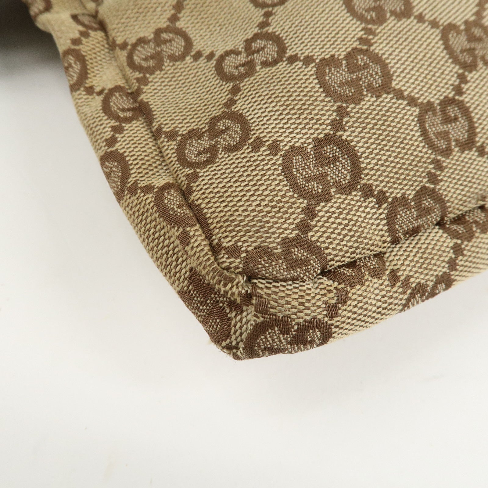 GUCCI GG Canvas Leather Waist Bag Crossbody Bag Beige Brown 28566 Used