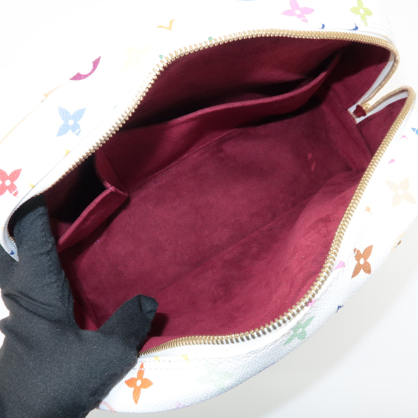 Louis Vuitton Monogram Multicolor Trouville Hand Bag Blanc M92663 Used