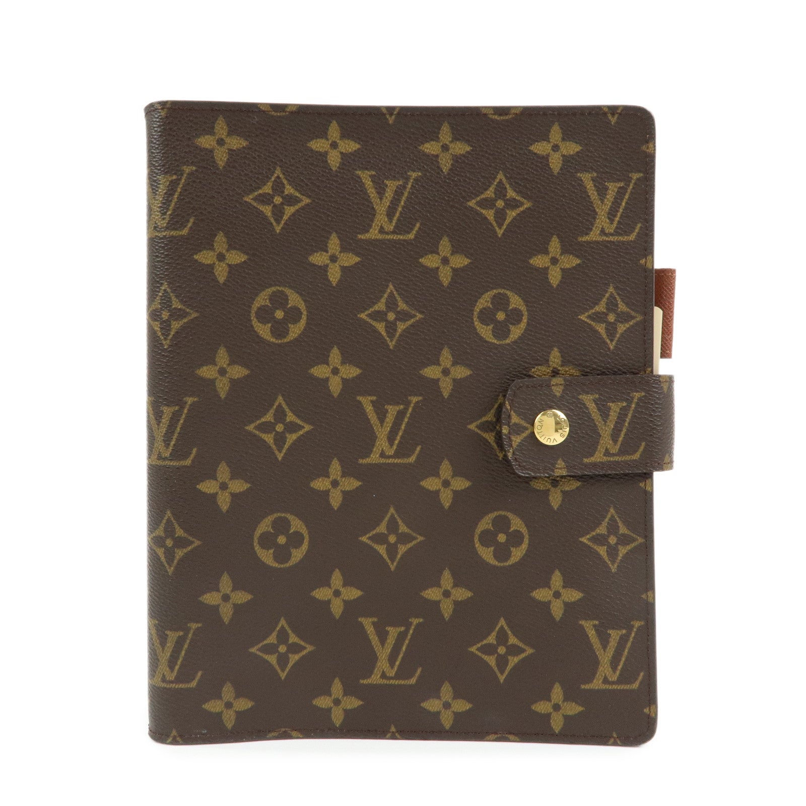 Louis Vuitton Monogram Agenda GM Planner Cover Brown R20106