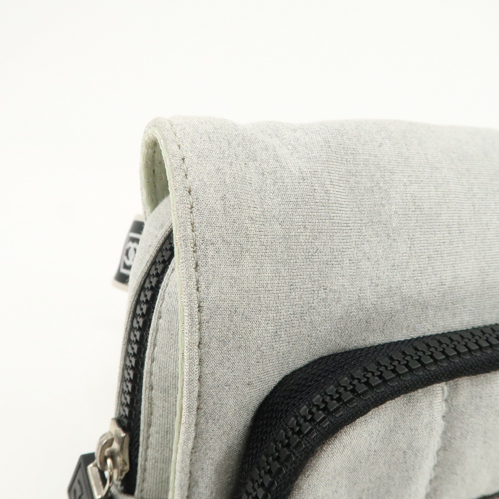 CHANEL Sport Line Cotton Jersey Waist Bag Body Bag Grey