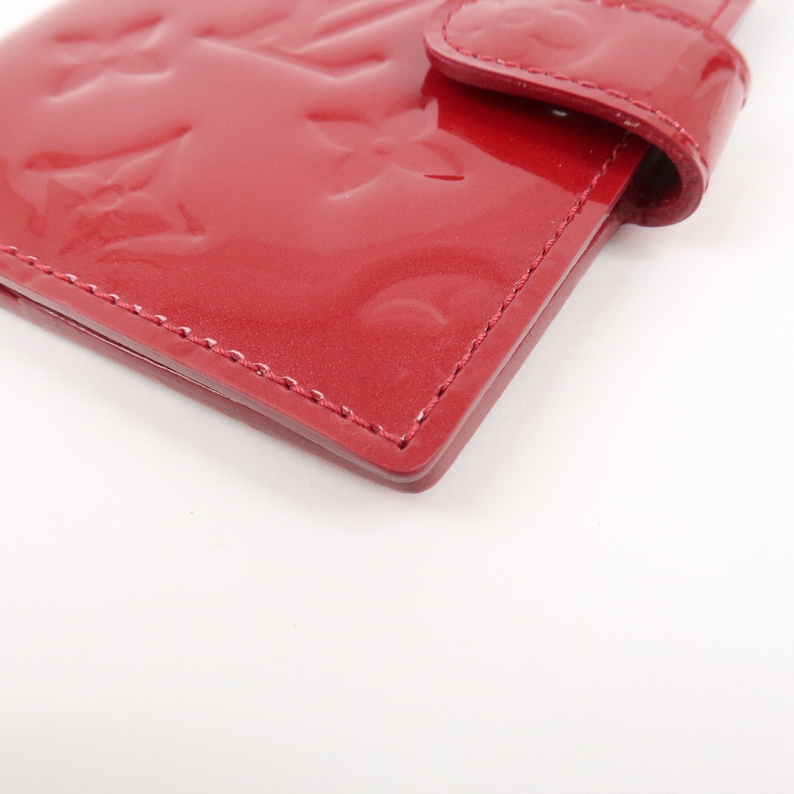 Louis Vuitton Monogram Vernis Agenda Mini Planner Cover Red R21021 Used