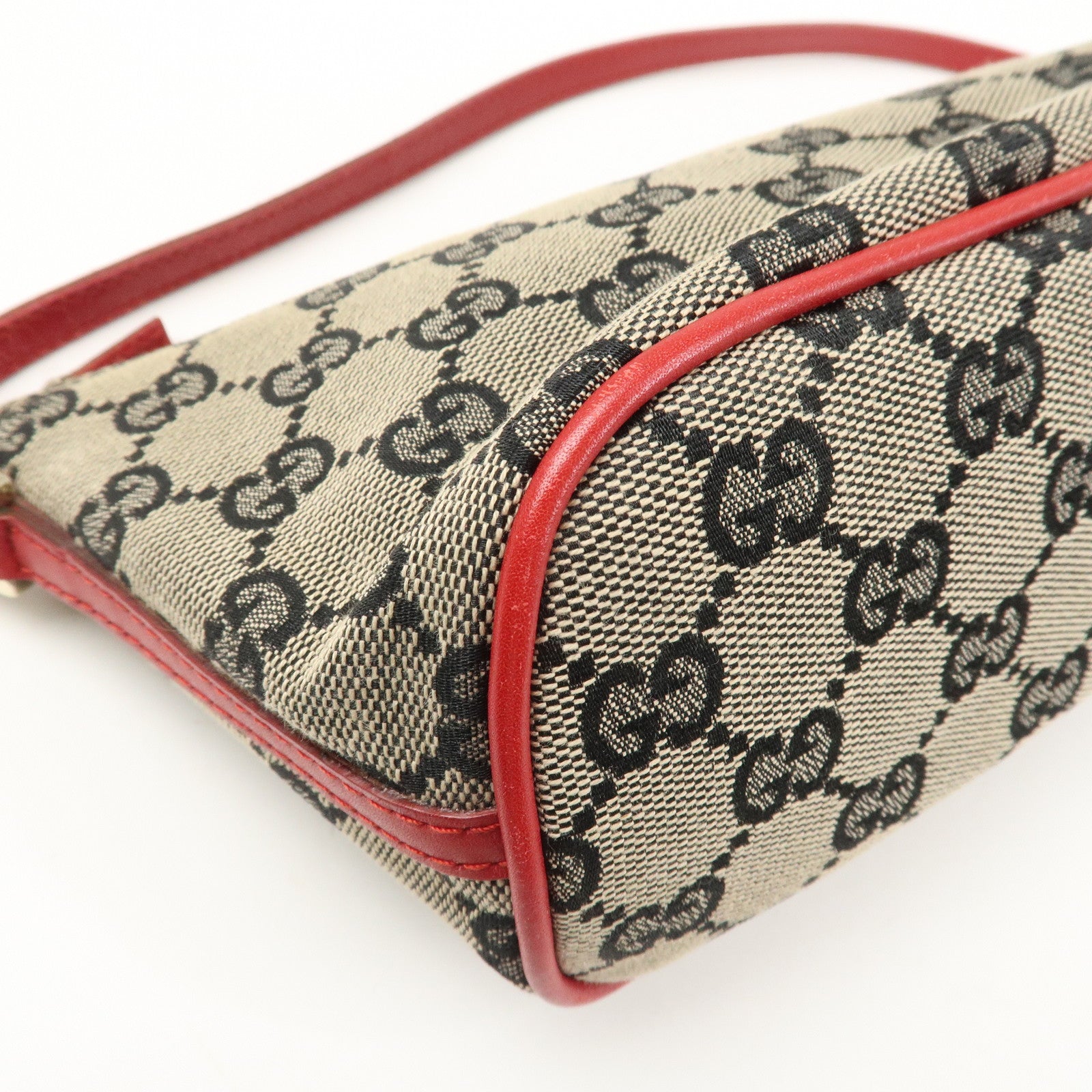 GUCCI Boat Bag GG Monogram Canvas Pouch Hand Bag 039.1103