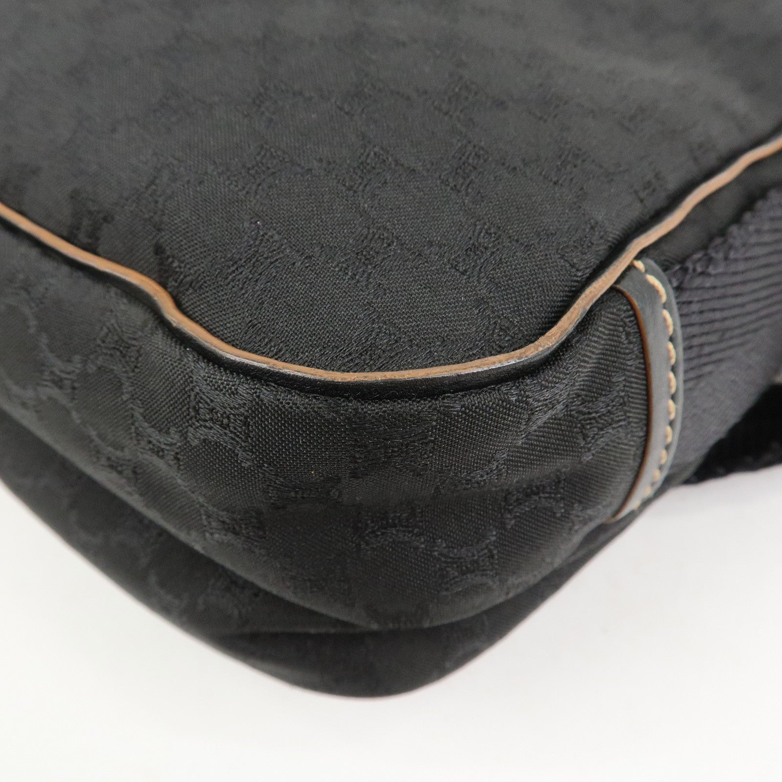 CELINE Macadam Canvas Leather Shoulder Bag Crossbody Bag Black