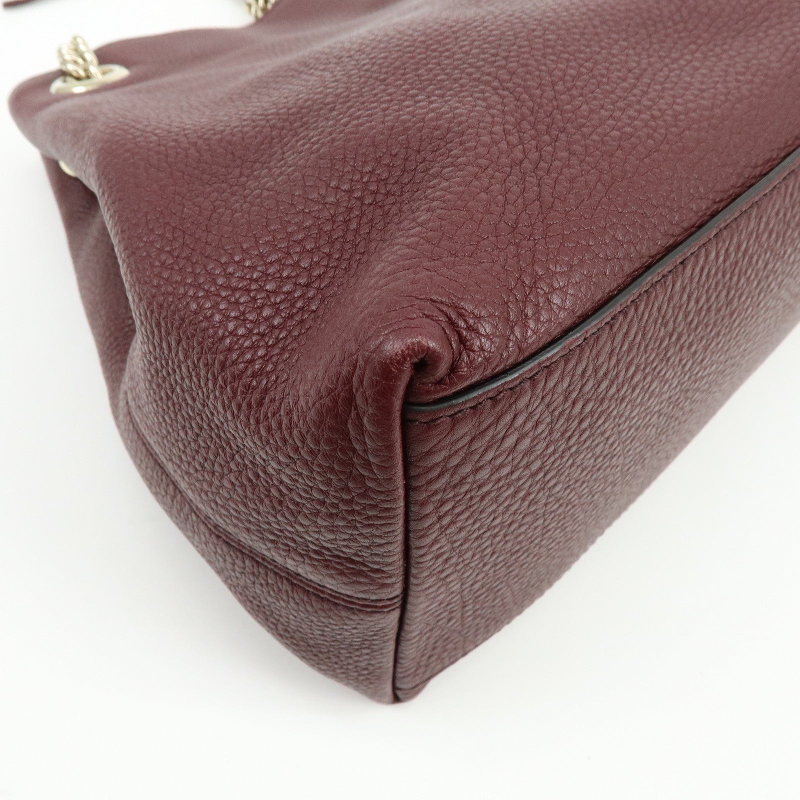GUCCI SOHO Leather Chain Shoulder Bag Hand Bag Wine Red 308982