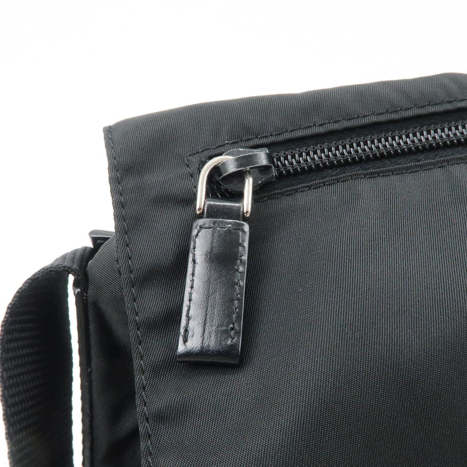 PRADA Triangle Logo Nylon Shoulder Bag Crossbody Bag Black
