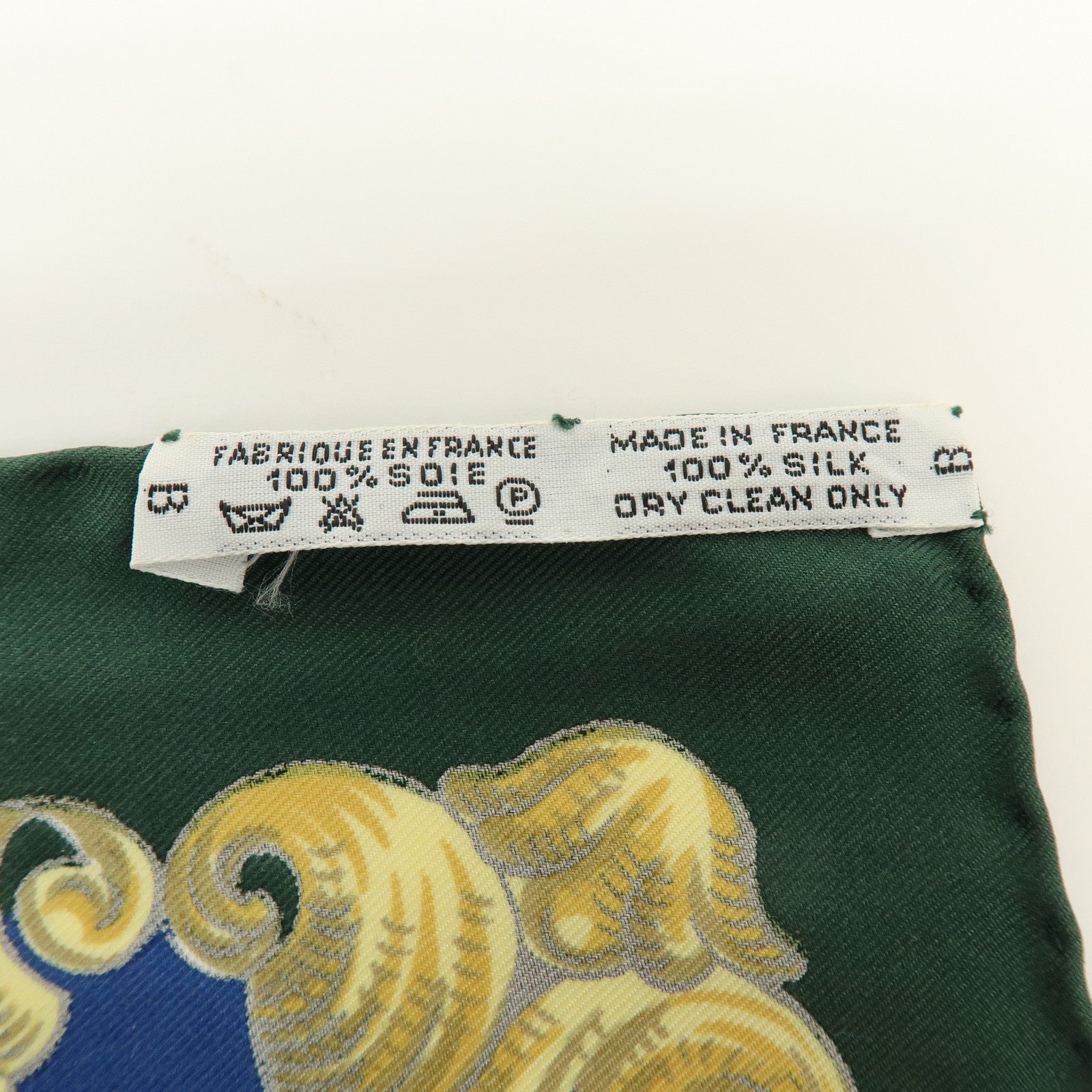 HERMES Carre 90 Silk 100% LVDOVICVS MAGNVS Scarf Green
