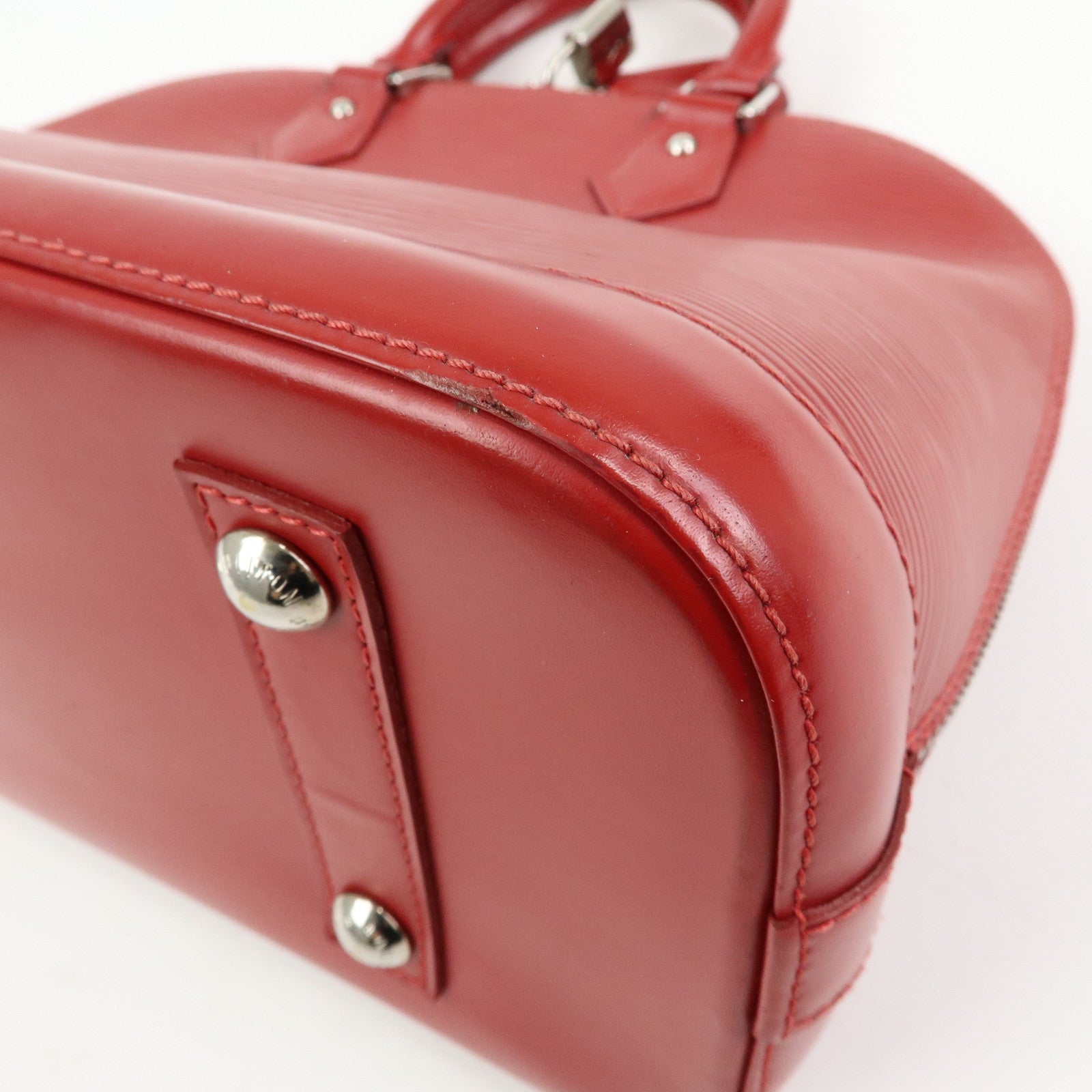 Louis Vuitton Epi Alma PM Leather Hand Bag Carmine Red M4058E