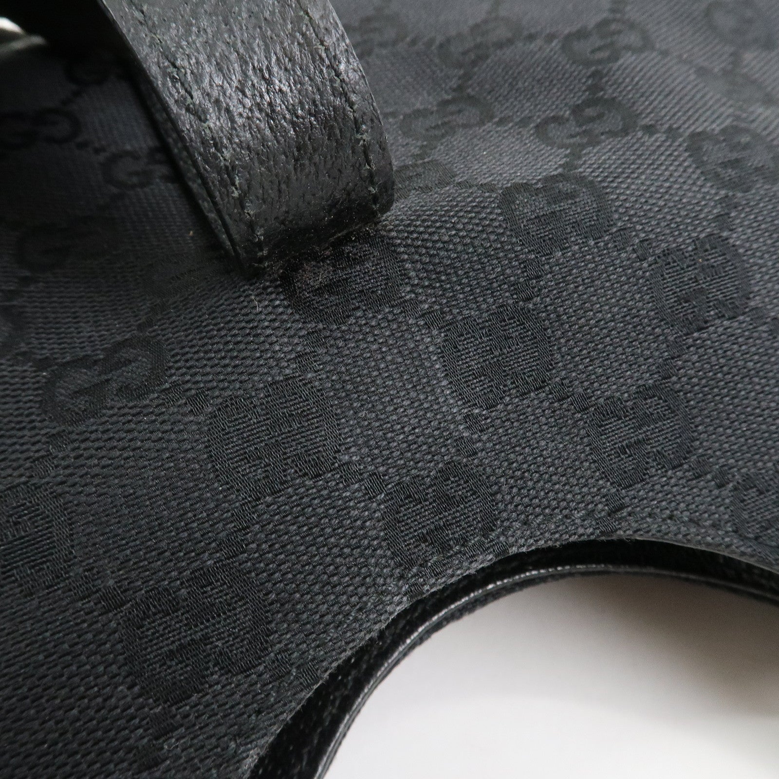 GUCCI New Jackie GG Canvas Shoulder Bag Hand Bag Black 124409