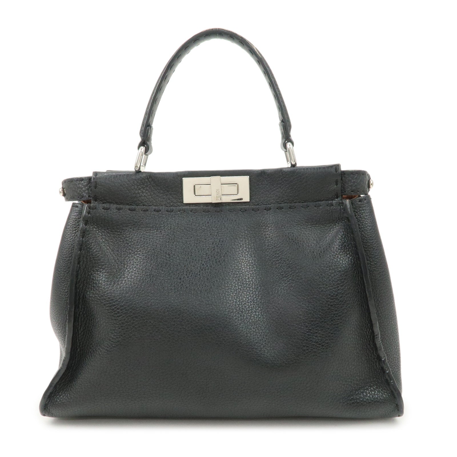 FENDI Selleria Peekaboo Regular Leather 2Way Shoulder Bag 8BN290 Used