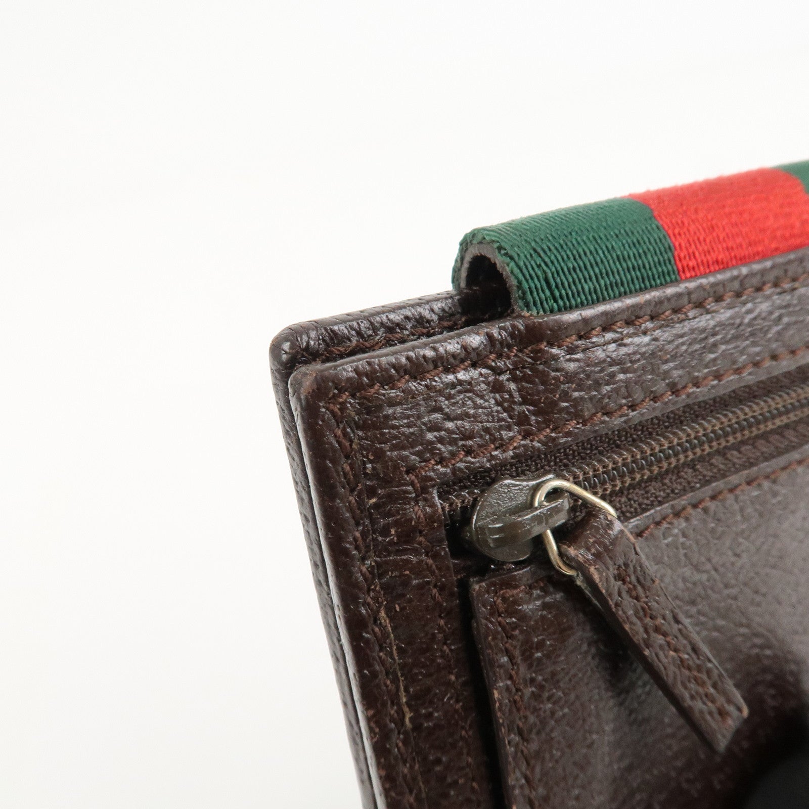 GUCCI Sherry GG Canvas Leather Bifold Compact Wallet Beige 181670