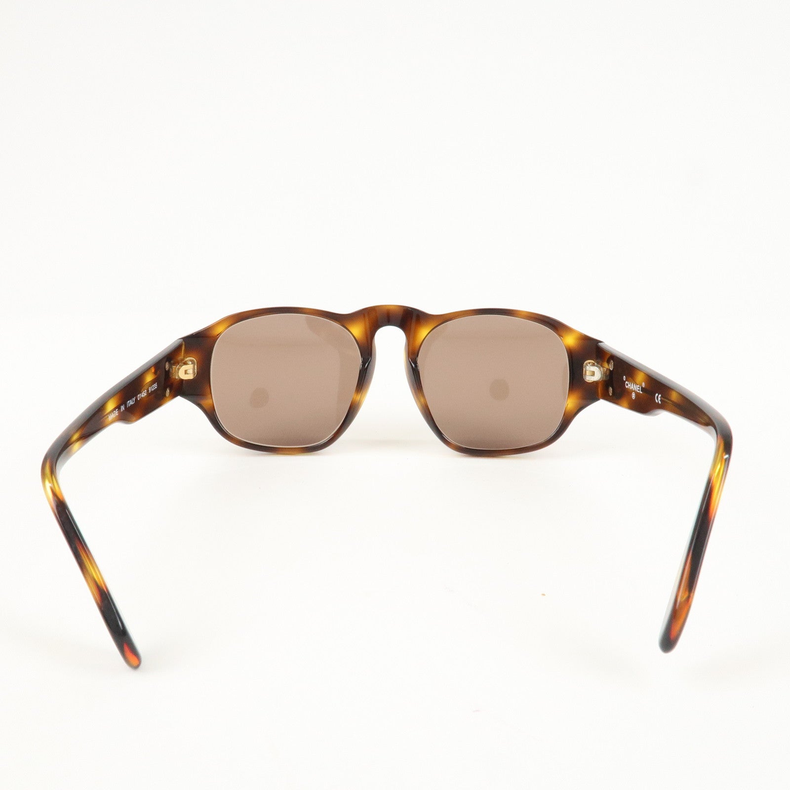 CHANEL COCO Mark Plastic Sunglasses Brown 01452 91235 Used