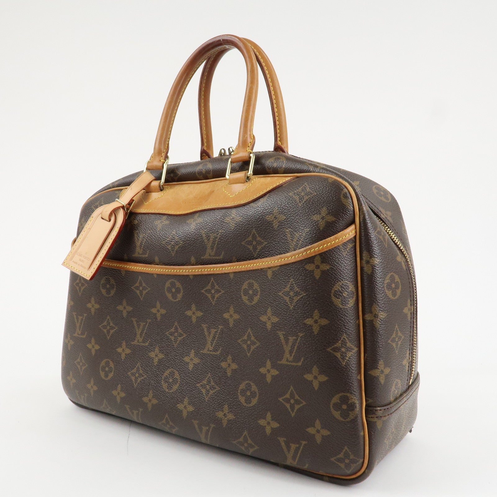 Louis Vuitton Leather Canvas Monogram Deauville Hand Bag M47270 Used