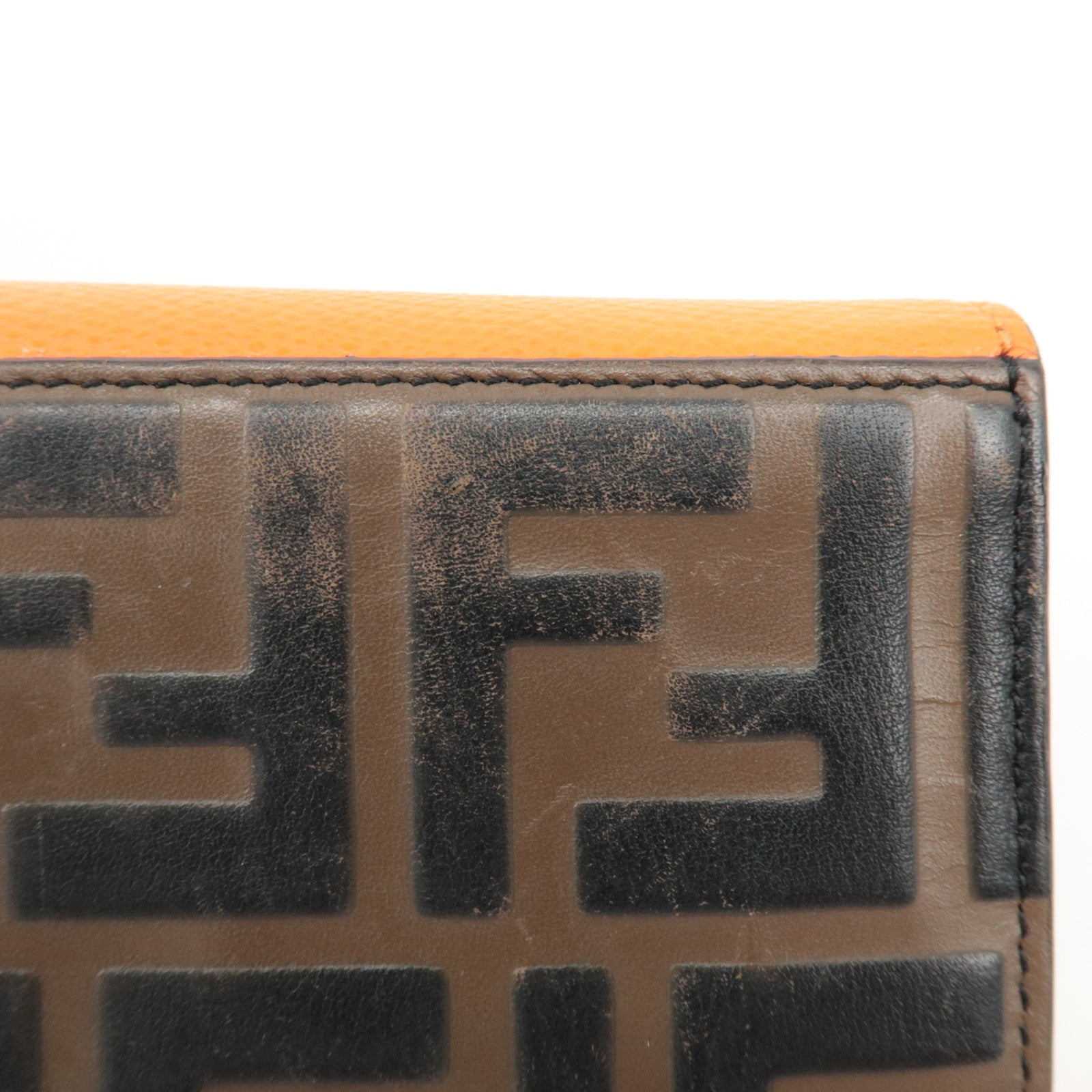 FENDI Zucca Baguette Continental Wallet 8M0251 Brown Orange 8M0251 Used